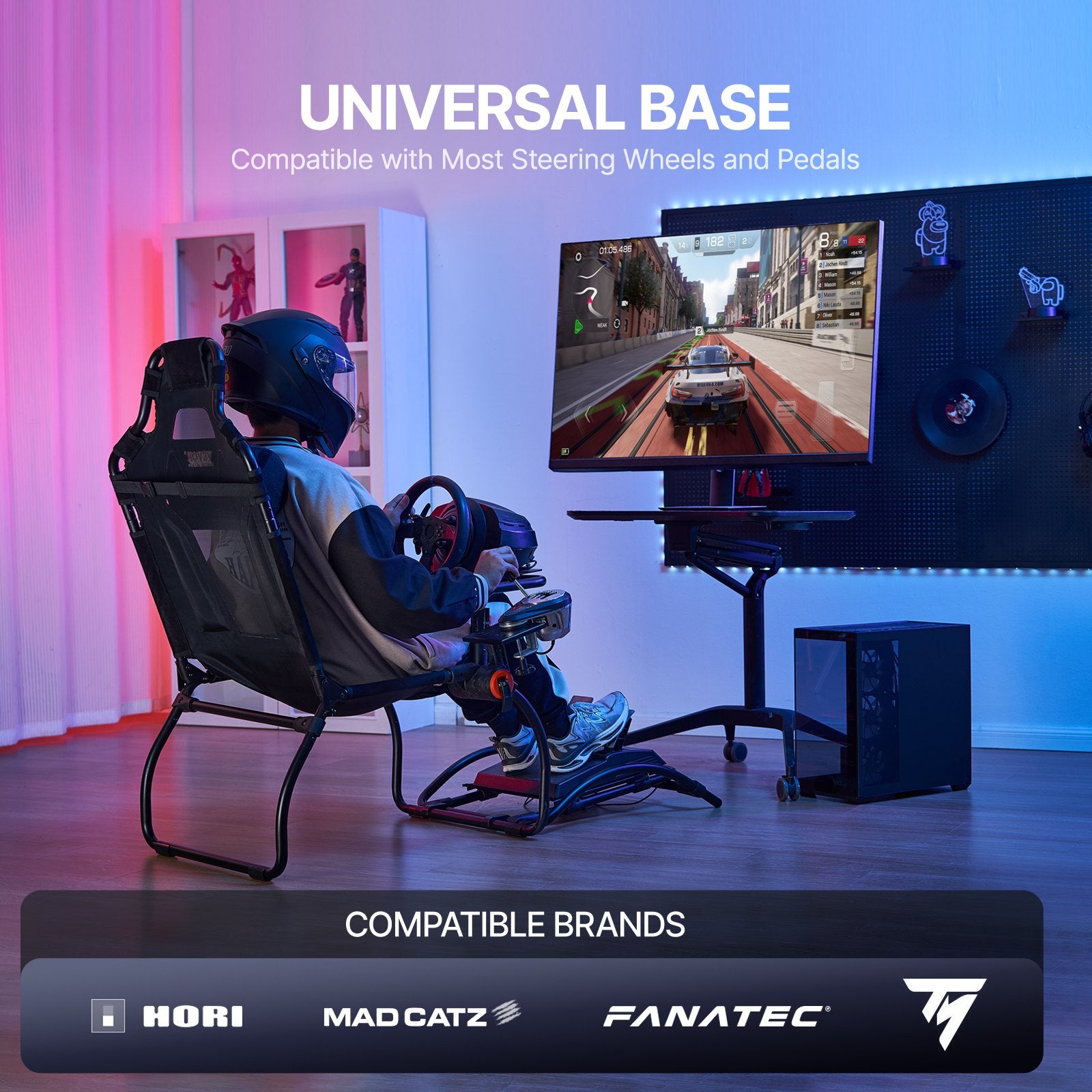 Racing Wheel Stand Foldable for Logitech G923 G920 G29 Adjustable Portable
