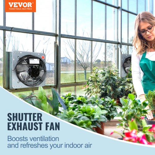 Wall Mount Shutter Exhaust Fan 305 mm 1400RPM 1084 CFM AC Motor Ventilation