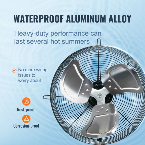 Wall Mount Shutter Exhaust Fan 305 mm 1400RPM 1084 CFM AC Motor Ventilation