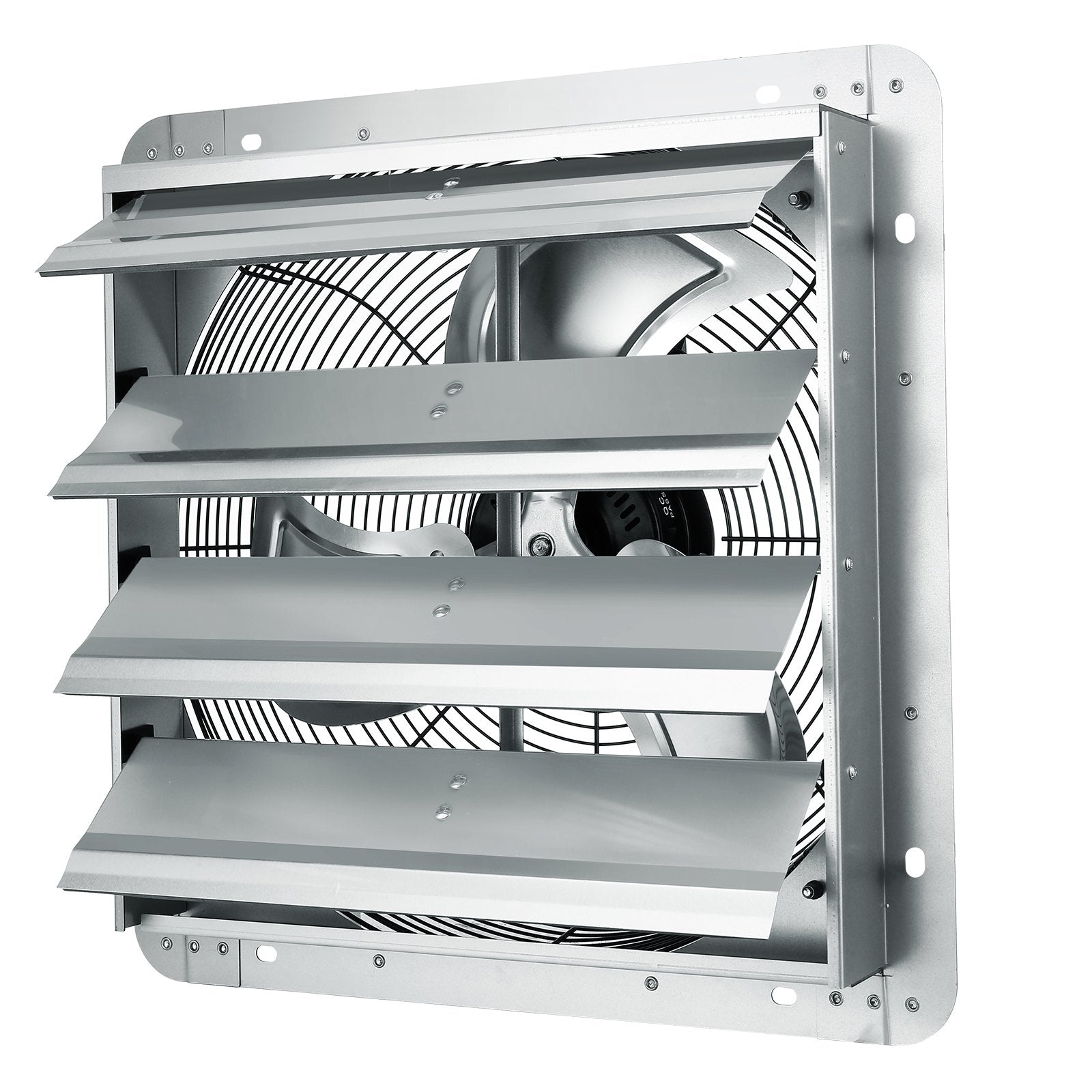 Shutter Exhaust Fan 406mm 1400RPM 1506CFM High-Speed Aluminum Wall Mount Vent