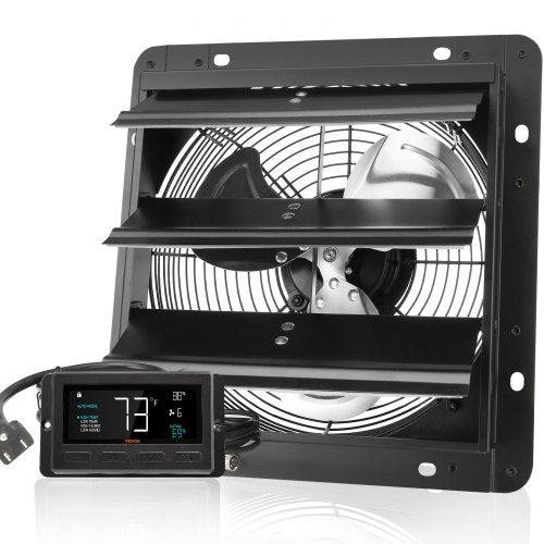VEVOR Wall Mount Shutter Exhaust Fan 254mm EC Motor Adjustable Speed