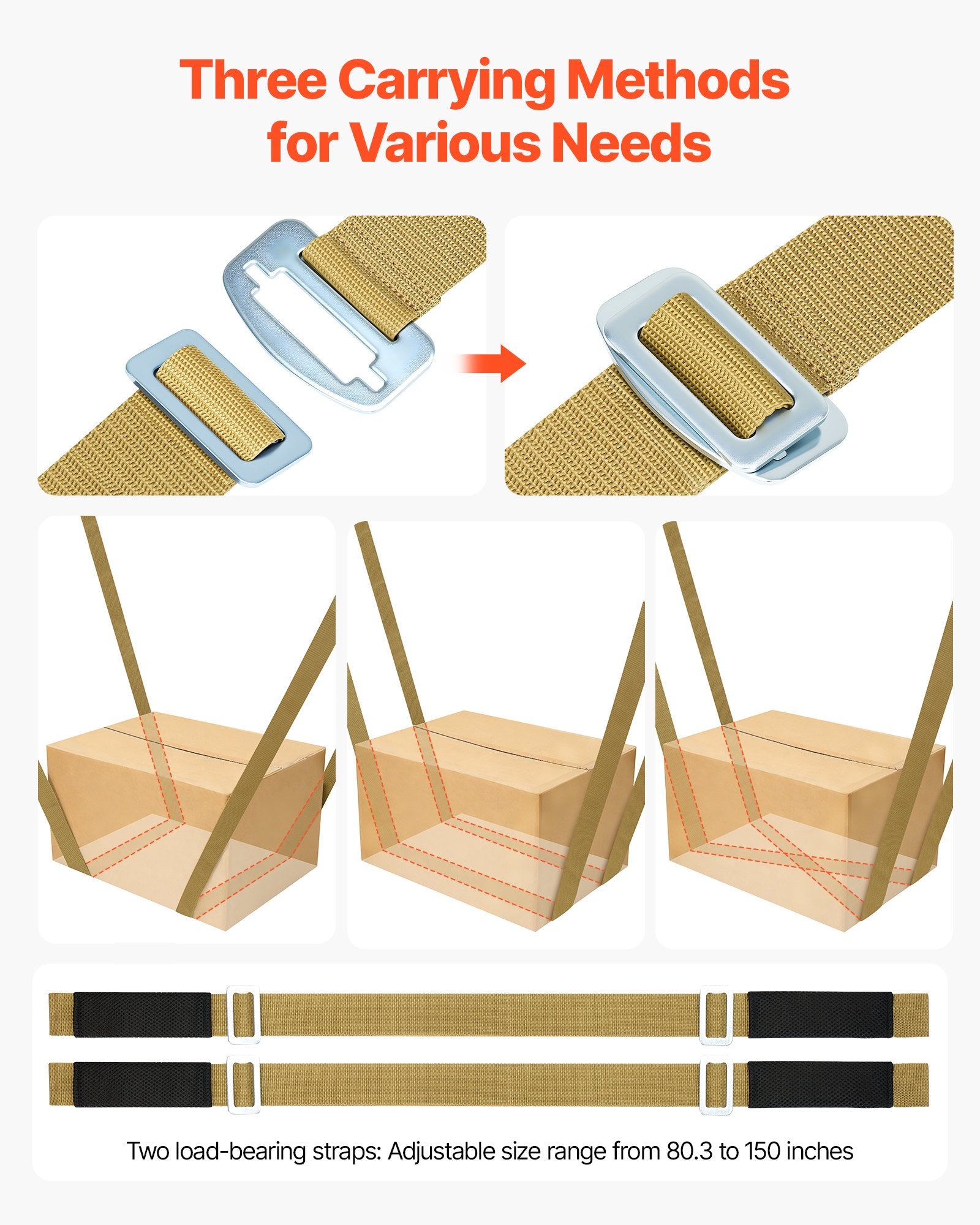 Moving Straps 2-Person Lifting System 453.6kg Harness Load Straps