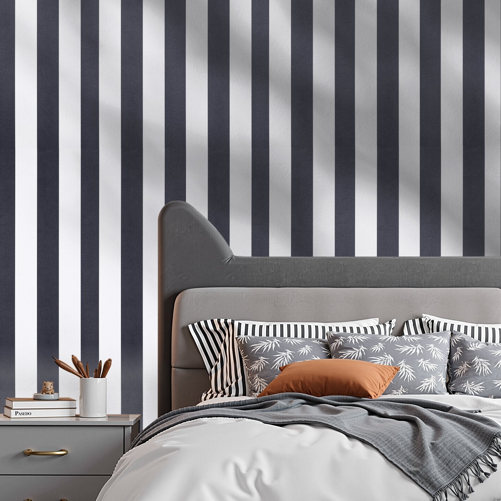Peel and Stick Wallpaper 45cmx15m Black White Geometric Waterproof Self Adhesive