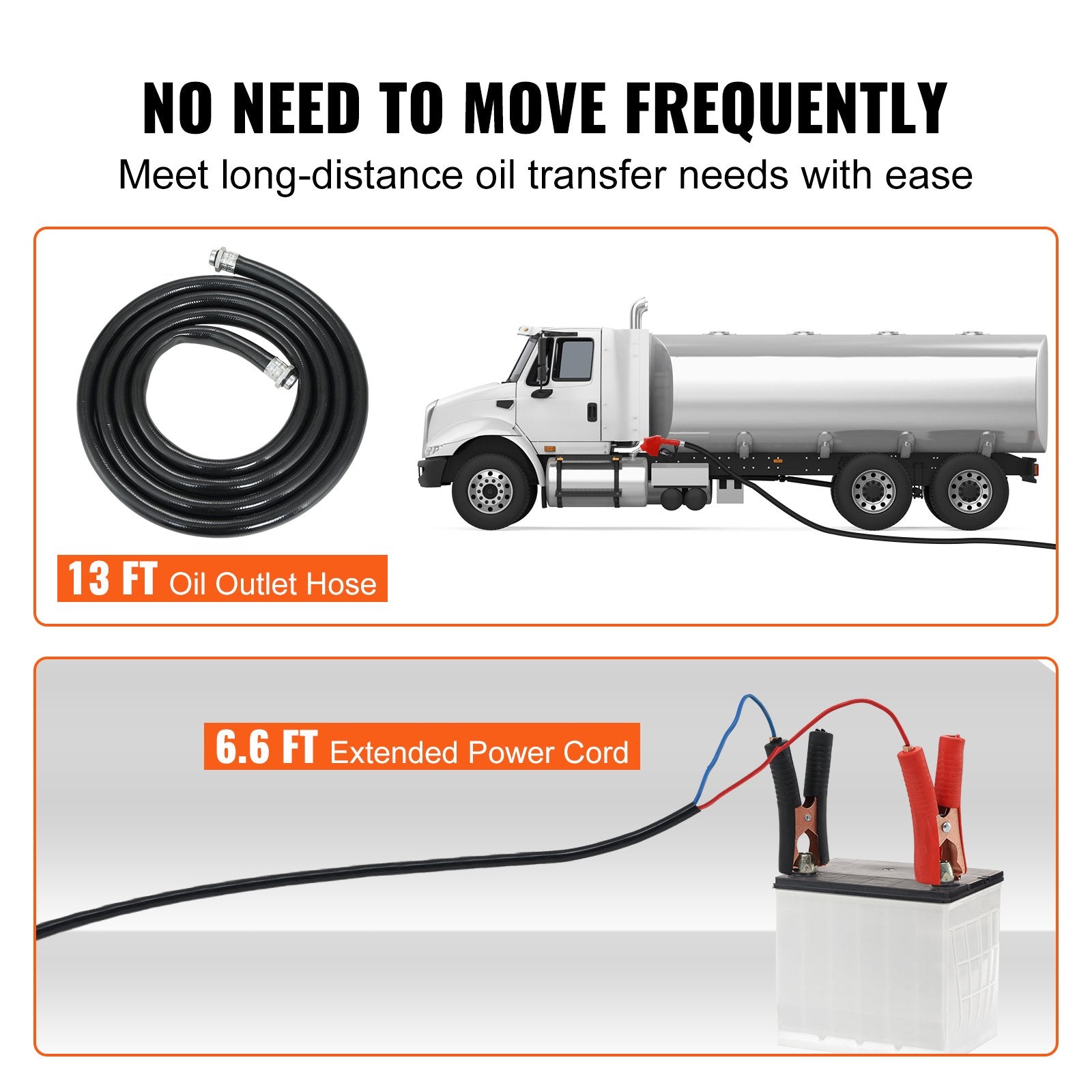 Fuel Transfer Pump 12V DC 10 GPM Portable Diesel Extractor Kit Auto Nozzle