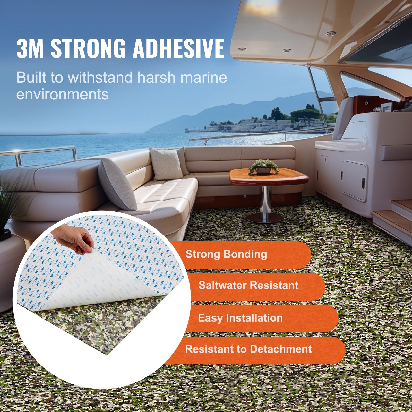 Boat Flooring EVA Foam Decking 94.5"x35.4" Non-Slip Self-Adhesive 23.2 sq.ft