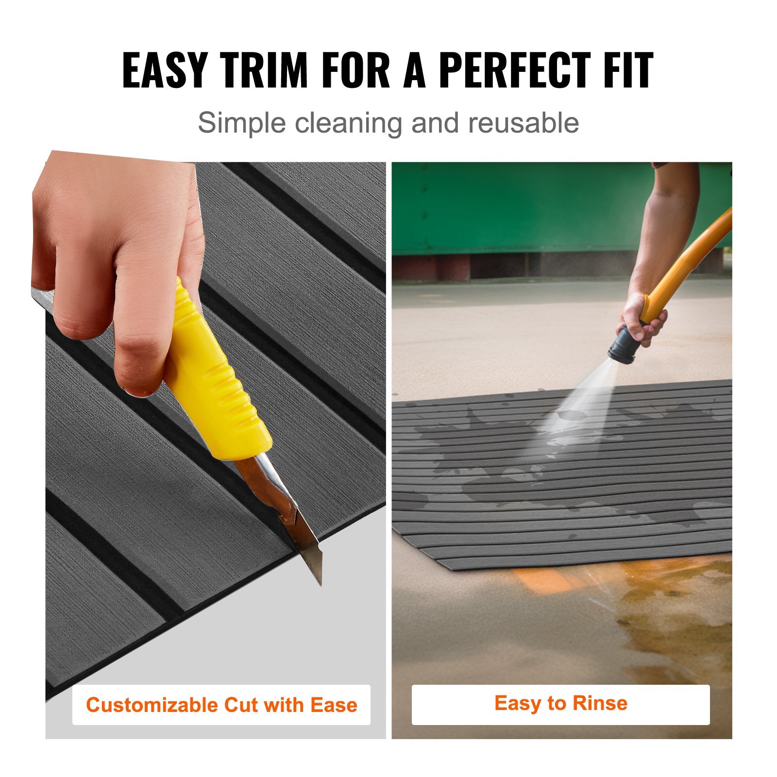 Boat Flooring EVA Foam Decking 94.5"x23.6" Non-Slip Self-Adhesive 15.5 sq.ft