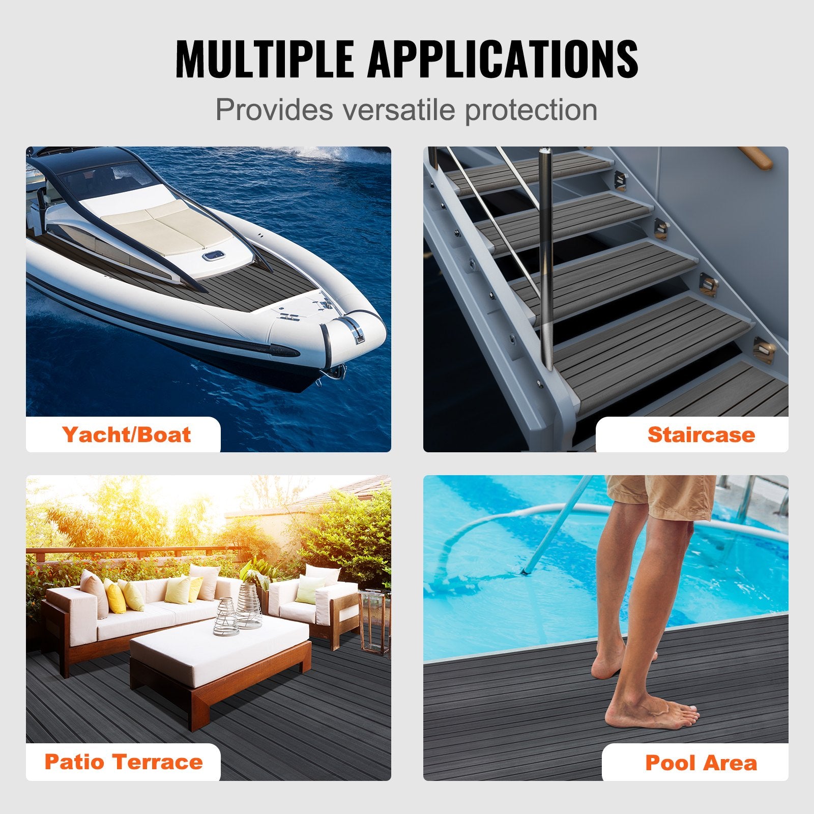 Boat Flooring EVA Foam Decking 94.5"x23.6" Non-Slip Self-Adhesive 15.5 sq.ft