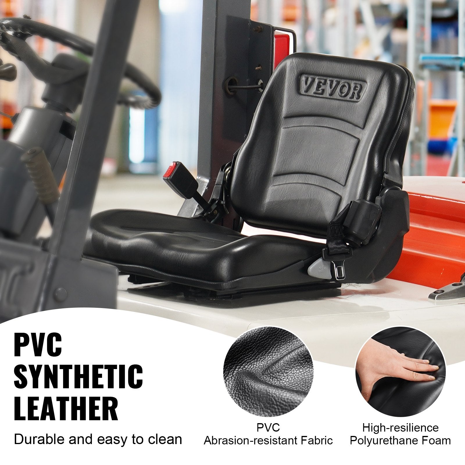 Universal Forklift Seat Fold Down Tractor Seat with Seatbelt Micro Switch
