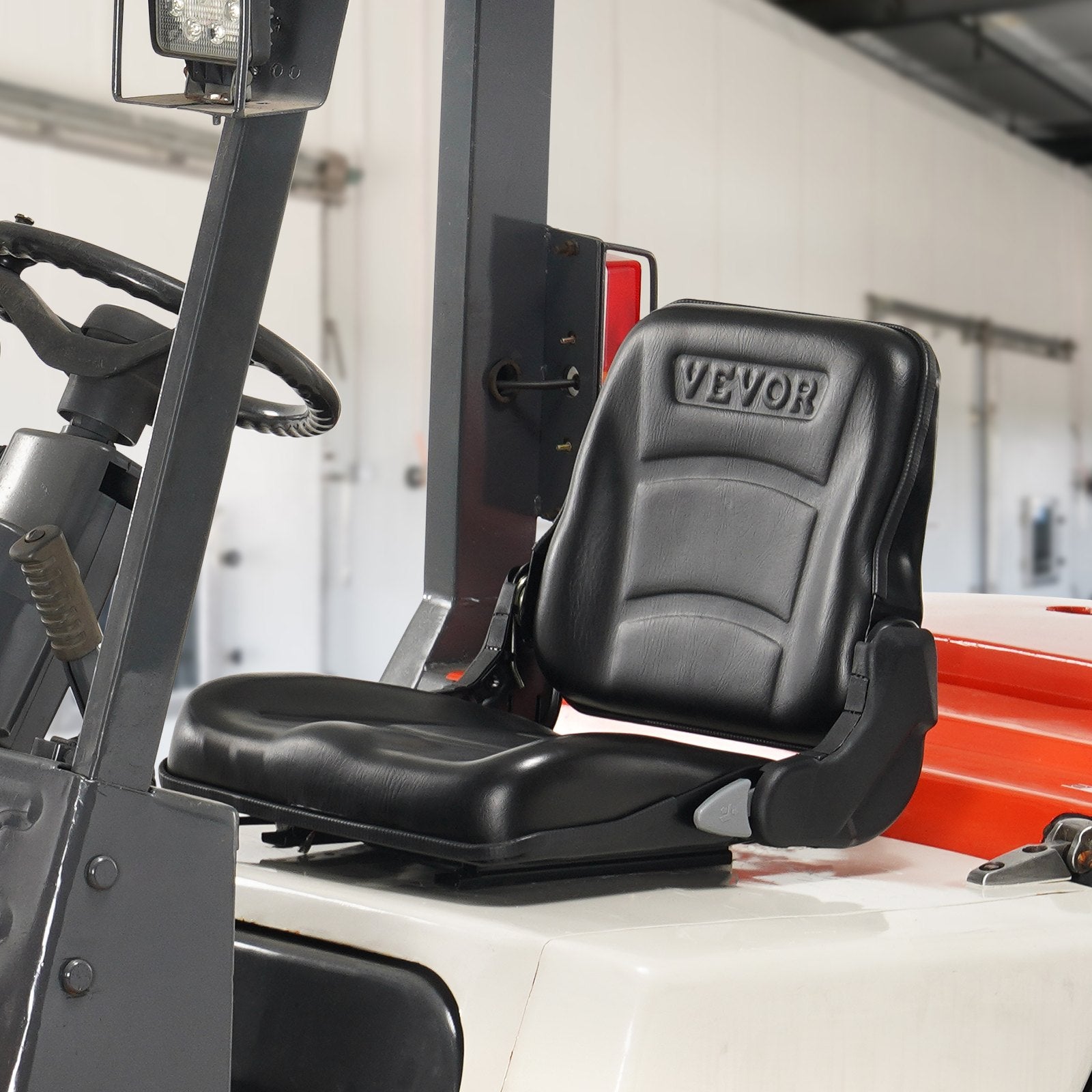 Universal Forklift Seat Adjustable Backrest Foldable Safety Switch