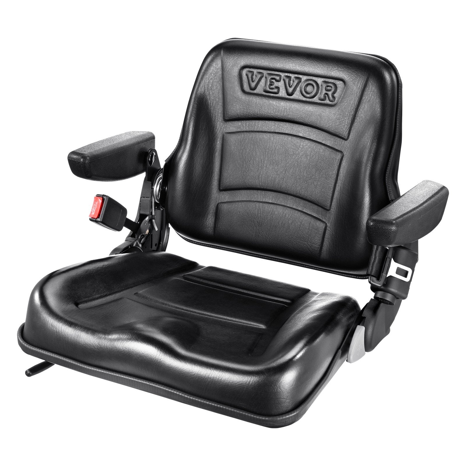 Universal Forklift Seat with Armrests Seatbelt Adjustable
