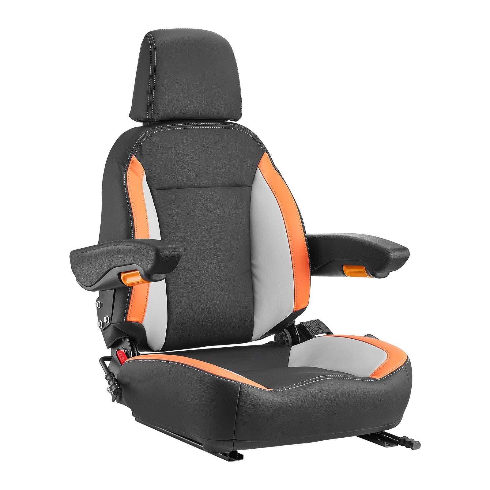Universal Tractor Seat with Headrest Armrests Adjustable Back Safety