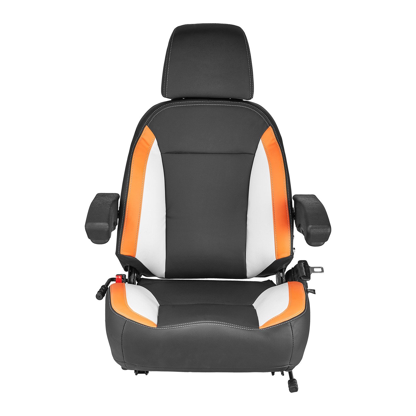 Universal Tractor Seat with Headrest Armrests Adjustable Back Safety