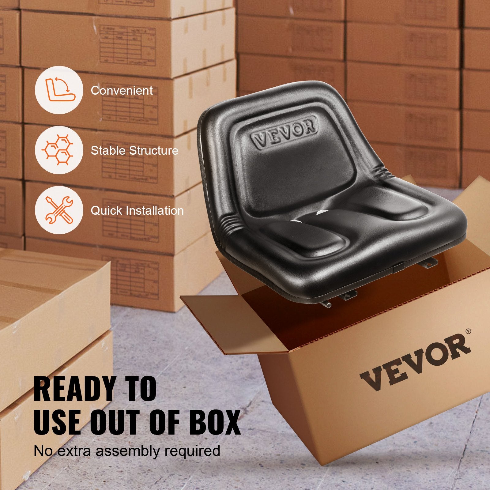 Universal Tractor Seat Lawn Mower with Micro Switch & Drainage Hole 16-34cm Slot