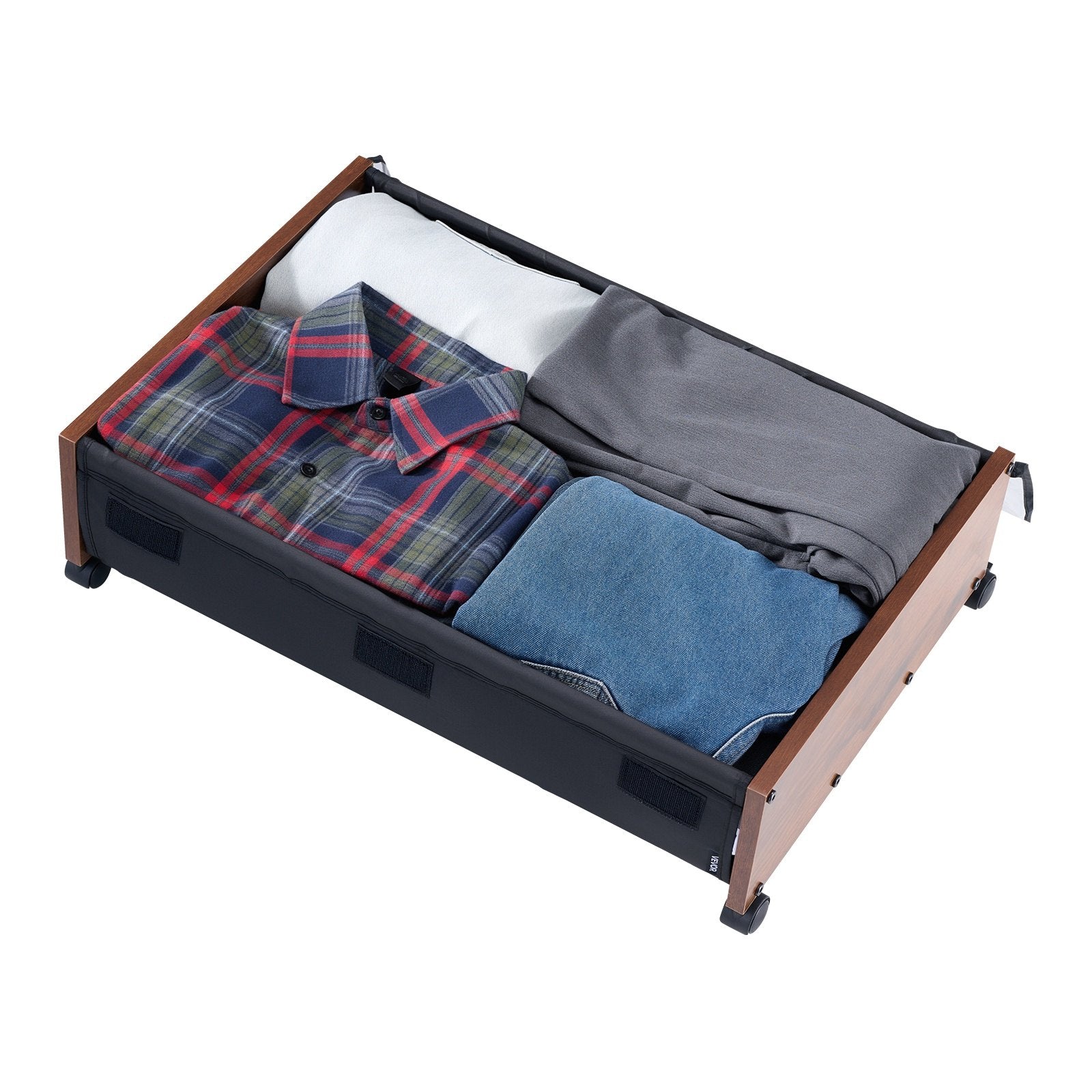 Under Bed Storage with Wheels 650x460x180mm Lockable Rolling Bins 2 Pack
