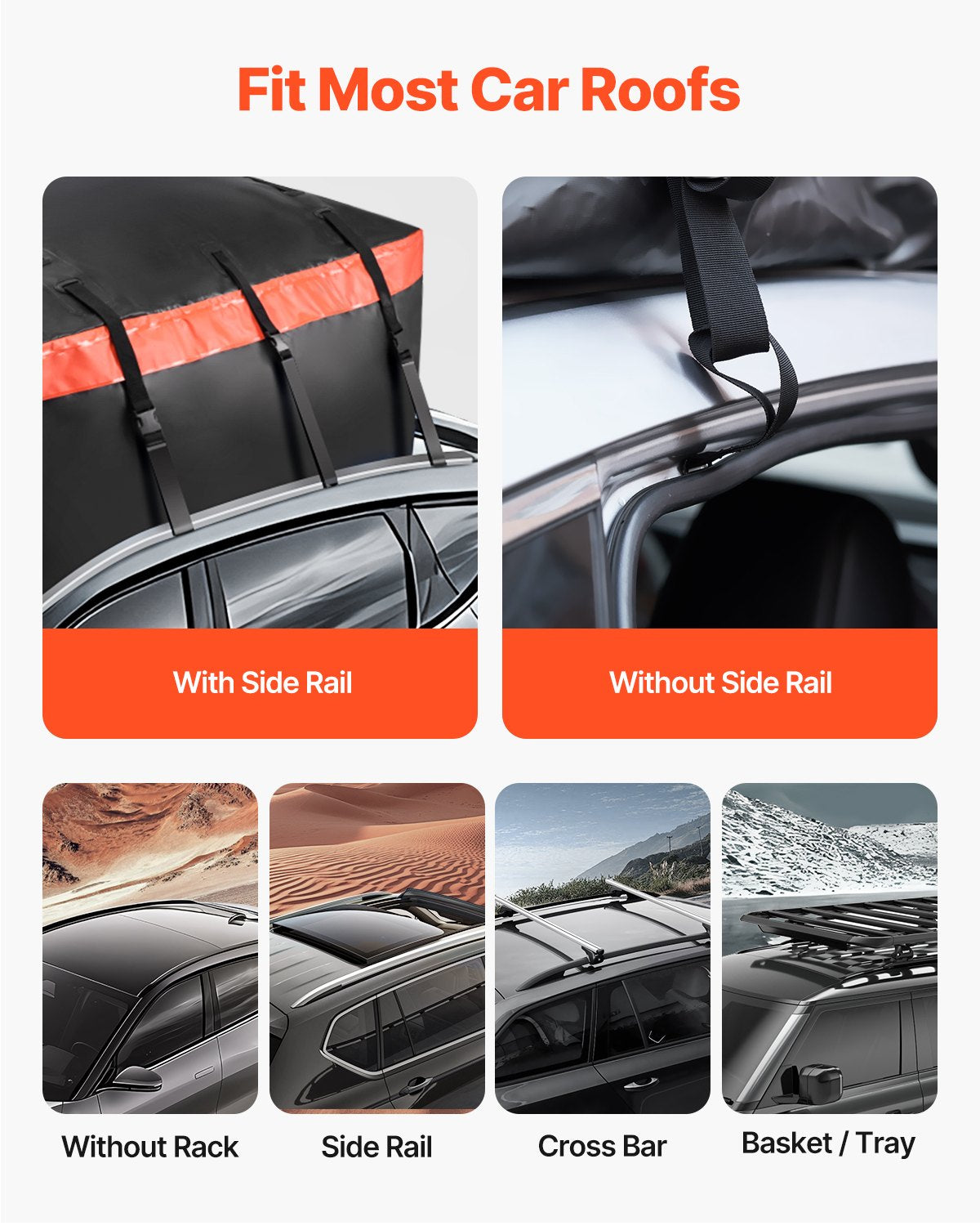 Car Rooftop Cargo Carrier Bag 23cuft Heavy Duty 840D PVC Waterproof w/Lock Mat