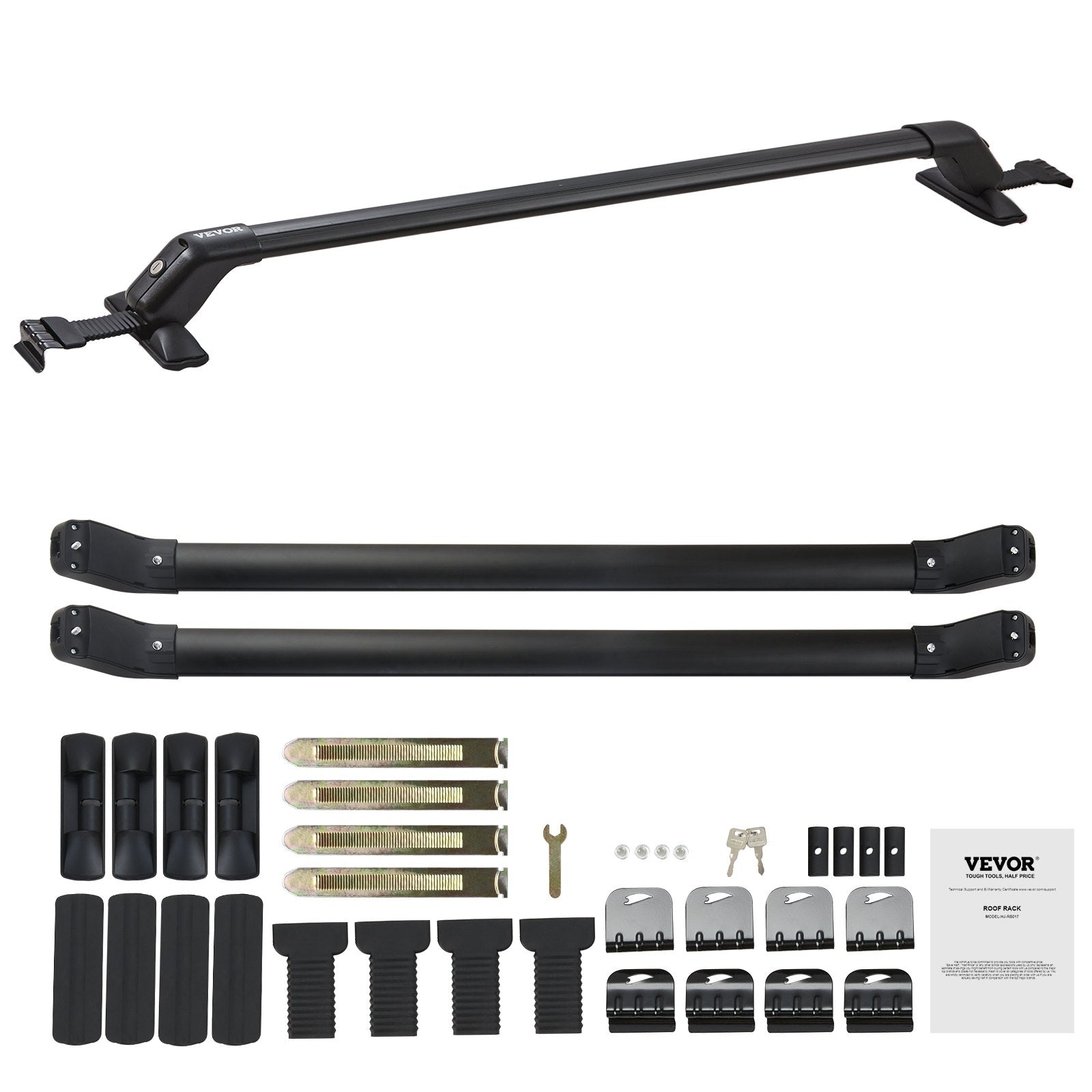 Roof Rack Cross Bars Universal Aluminum Adjustable Bare Roof 70KG with Locks