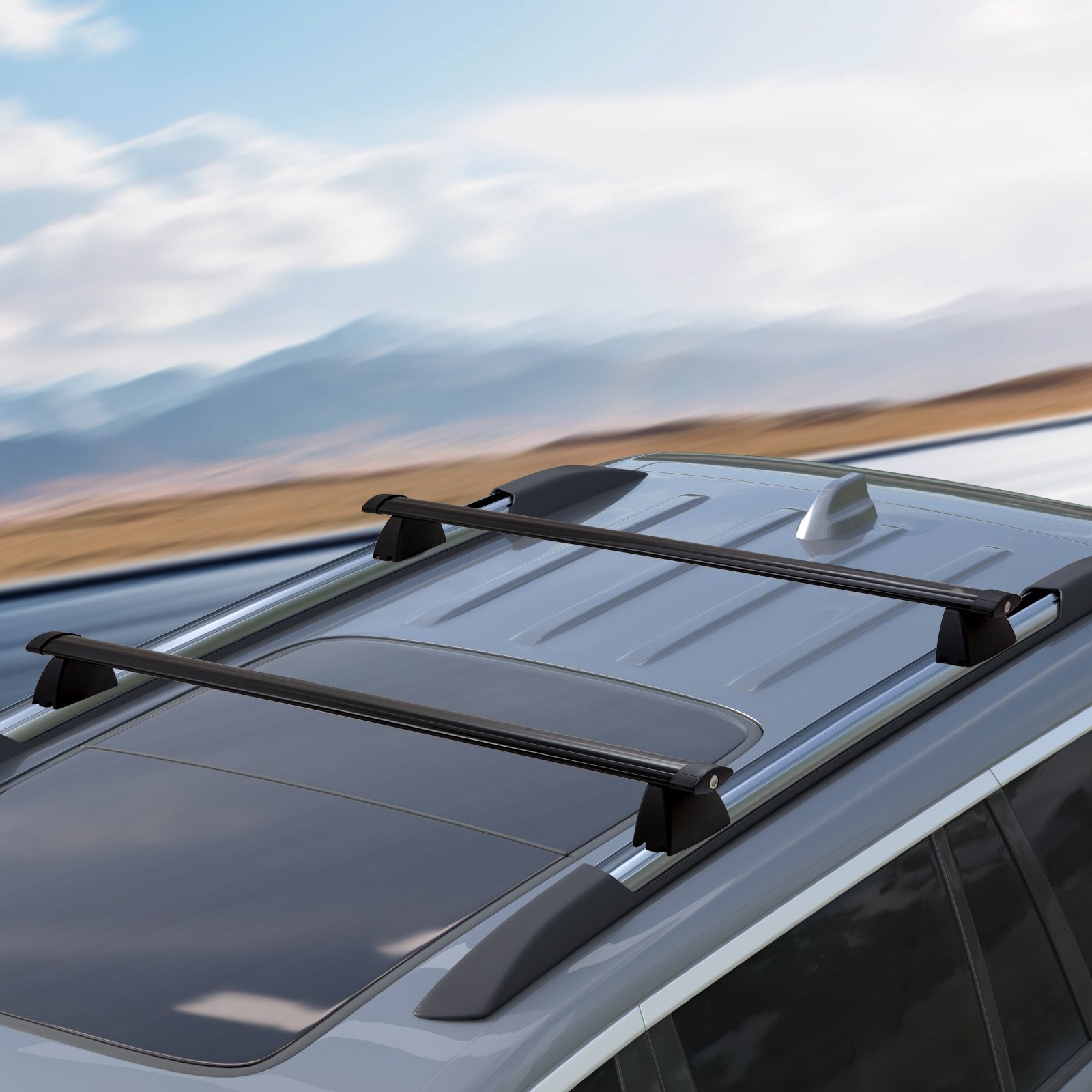 Roof Rack Cross Bars Aluminum for 2011-2021 Jeep Grand Cherokee 200lbs w/Locks