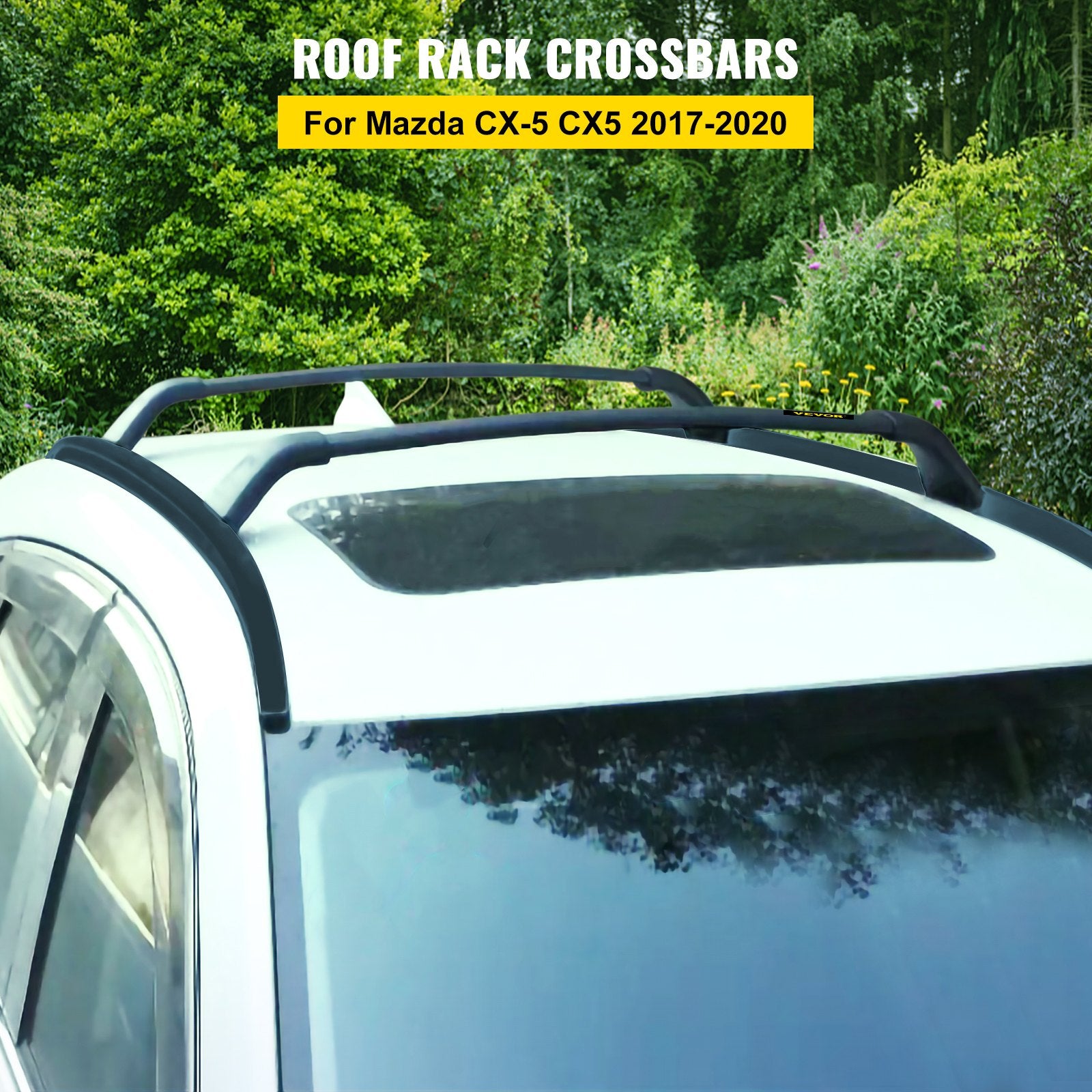 Roof Rack Cross Bar Aluminum for CX-5 2017-2019 165lbs Heavy Duty Black