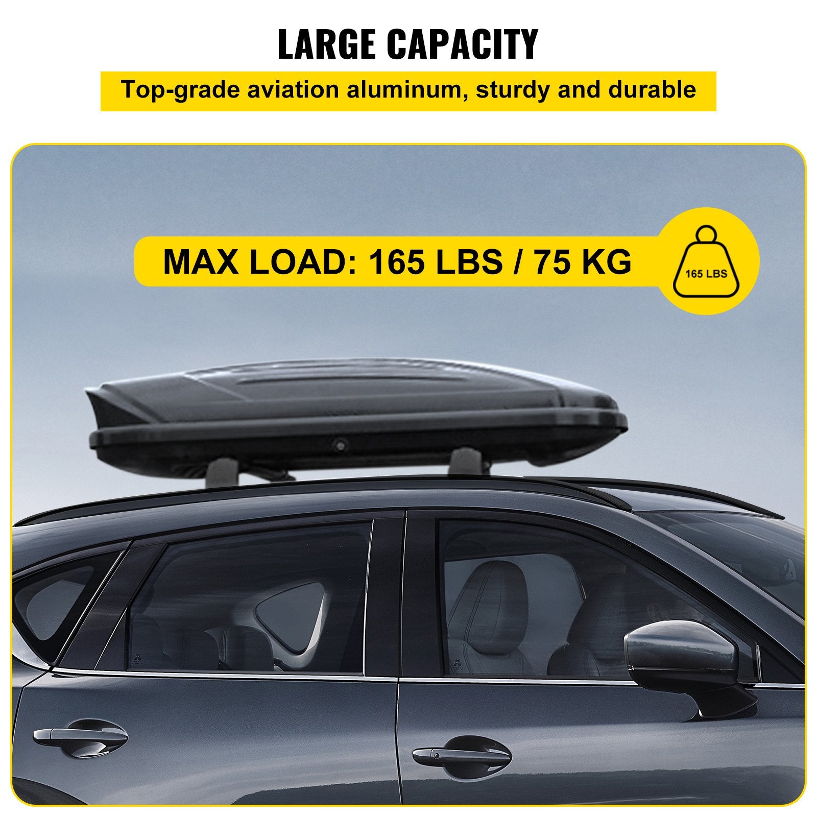 Roof Rack Cross Bar Aluminum for CX-5 2017-2019 165lbs Heavy Duty Black