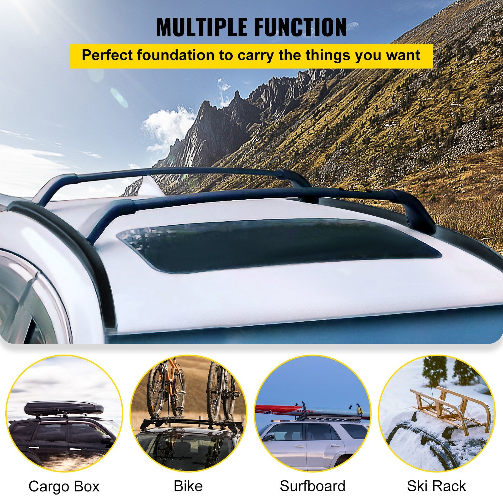 Roof Rack Cross Bar Aluminum for CX-5 2017-2019 165lbs Heavy Duty Black