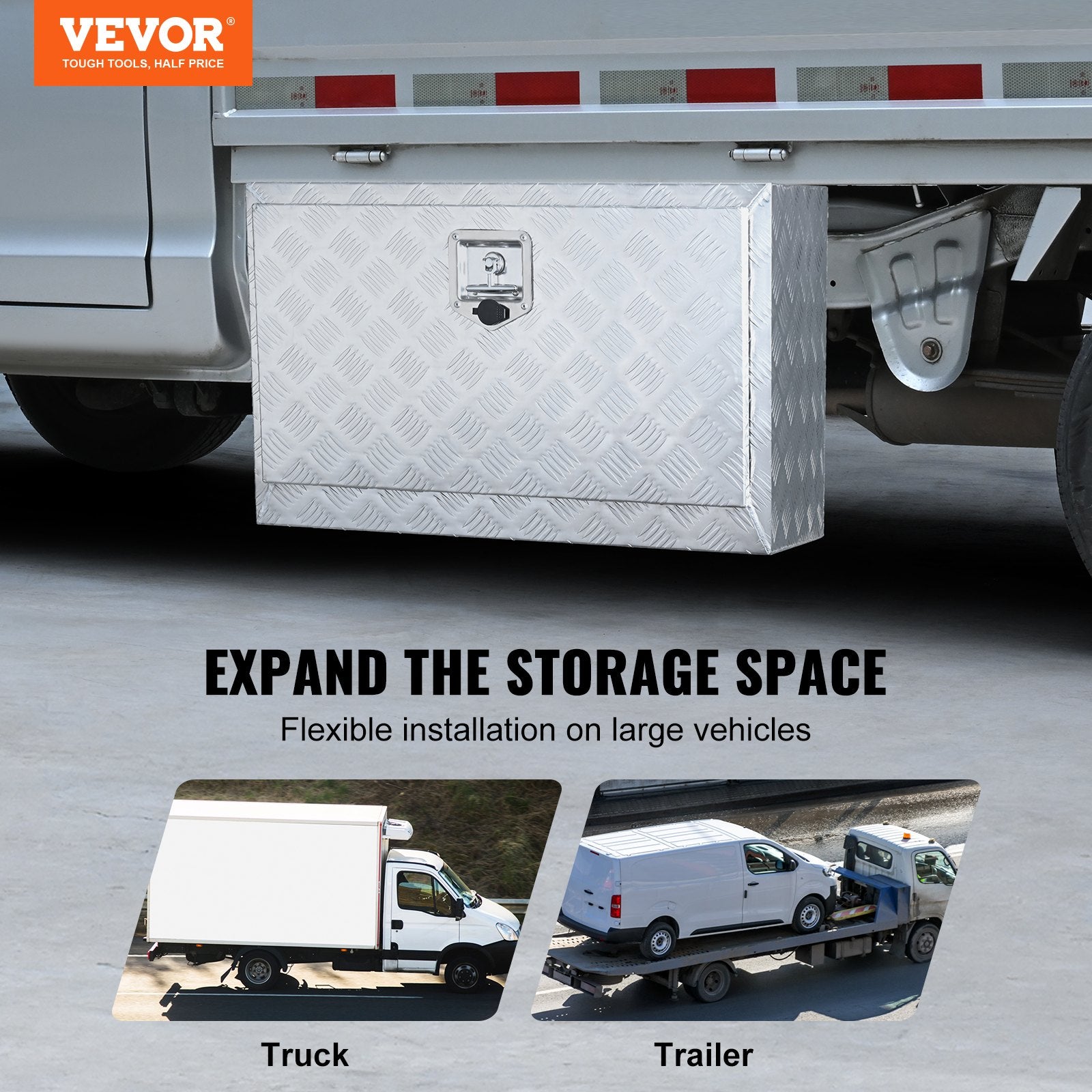 Underbody Truck Box 30"x14"x16" Heavy Duty Aluminum Tool Box with Lock