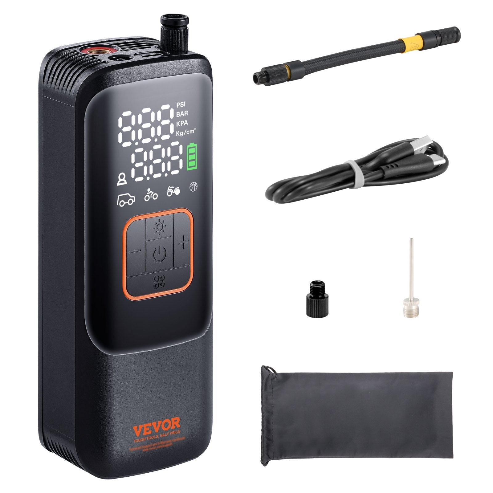 Tire Inflator Portable Air Compressor 150PSI 4000mAh Auto-Off Pump LCD