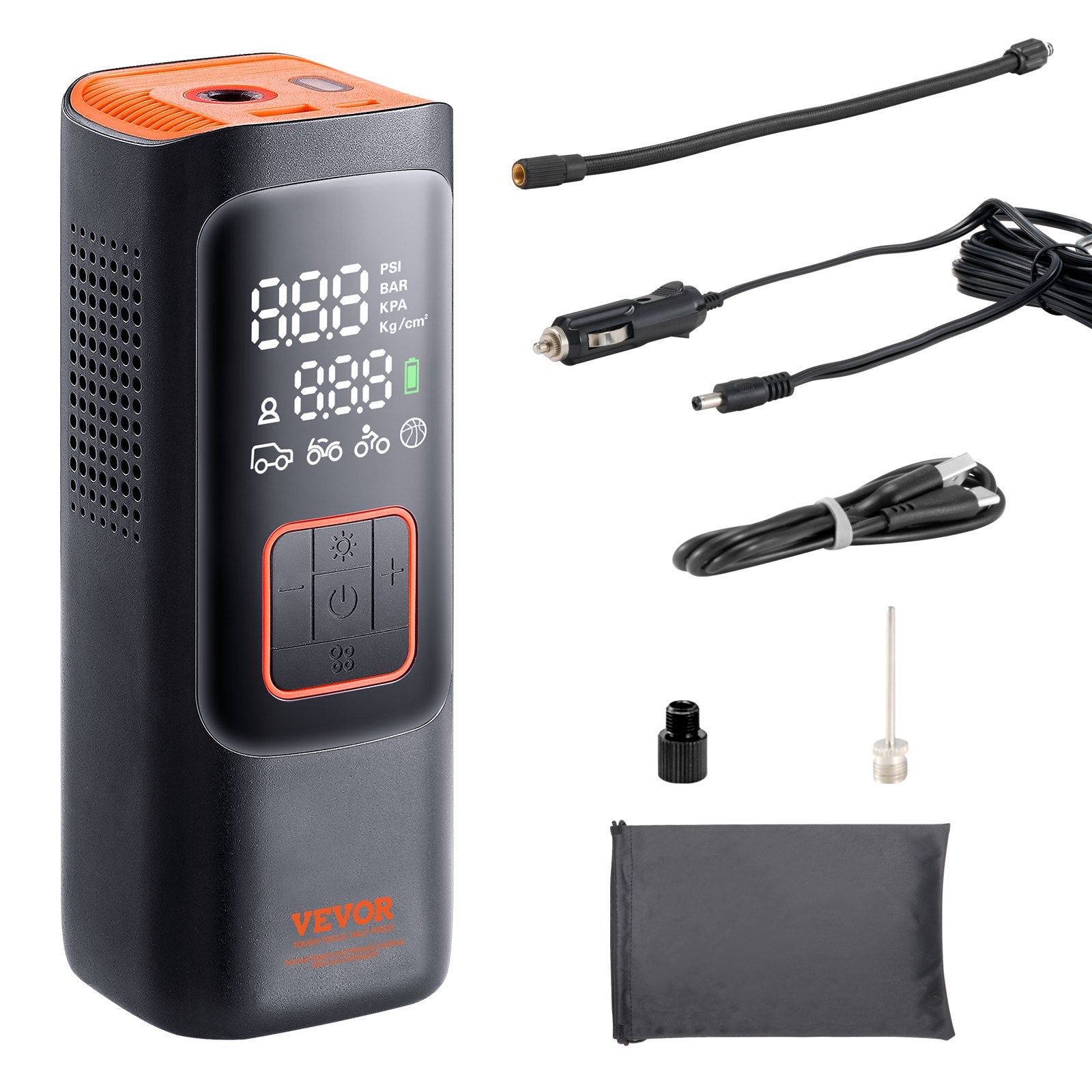 Tire Inflator Portable Air Compressor 7800mAh 12V Dual Power 160PSI Auto-Off