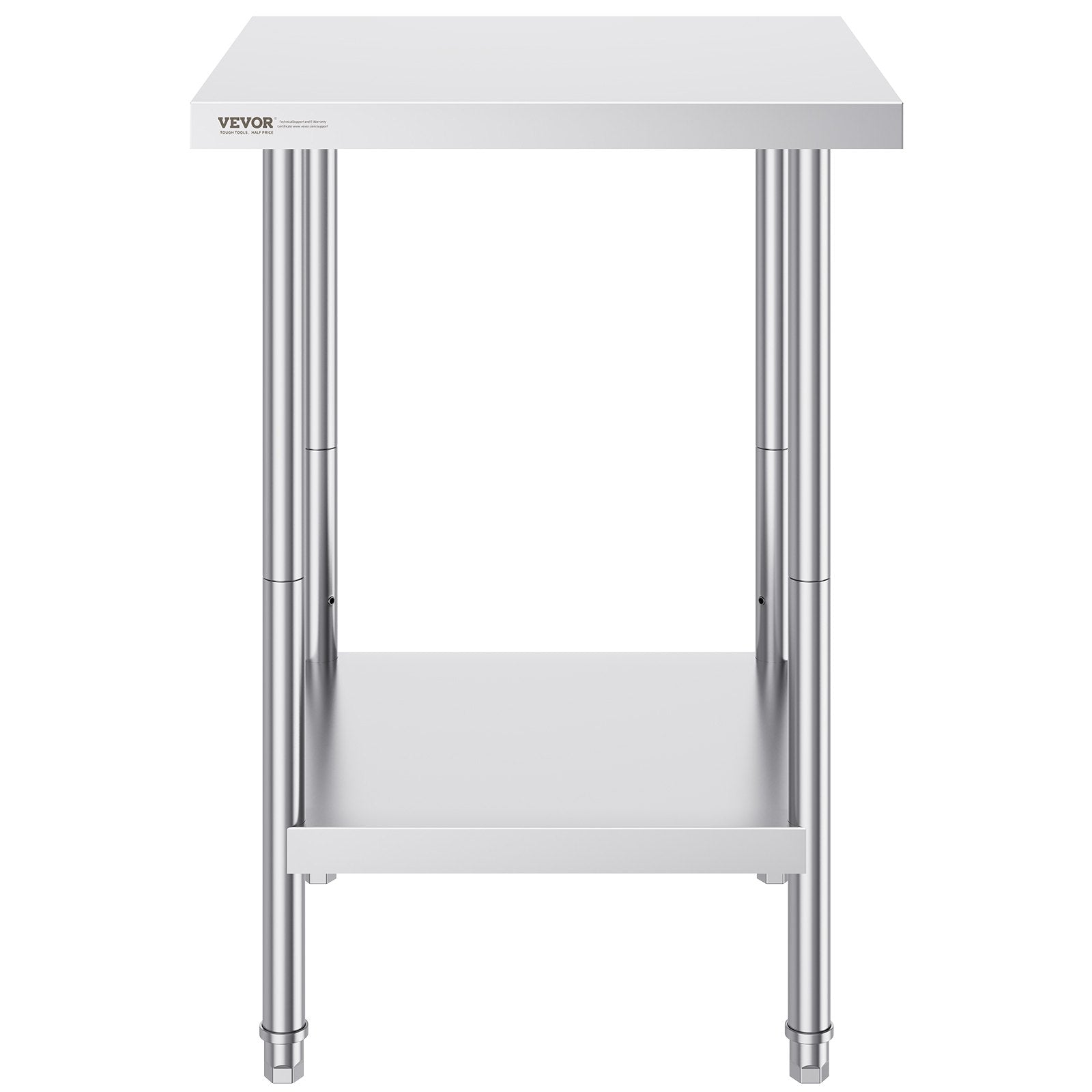 Stainless Steel Prep Table 24x24x34 in Heavy Duty Adjustable Workstation