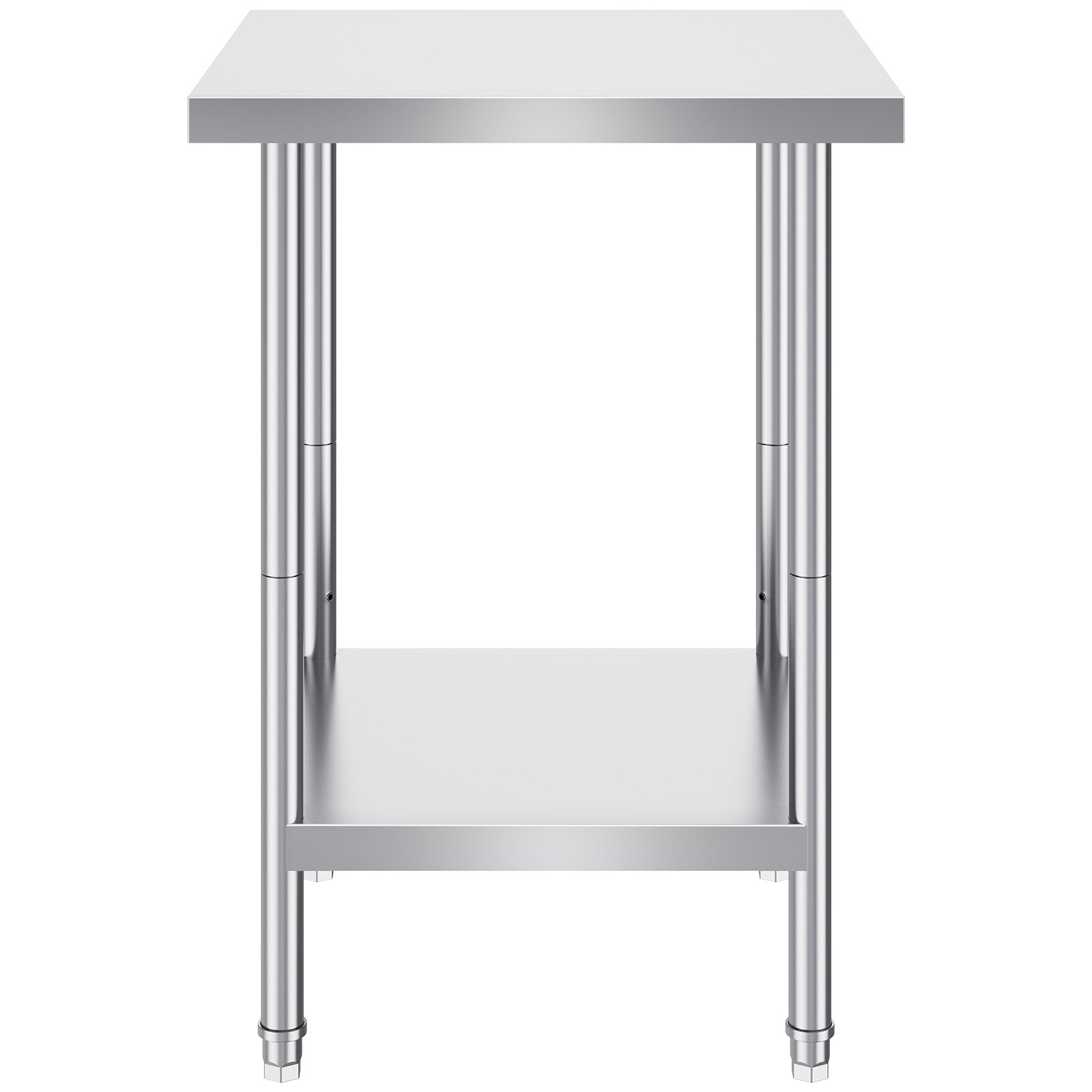 Stainless Steel Prep Table 24x24x34 in Heavy Duty Adjustable Workstation