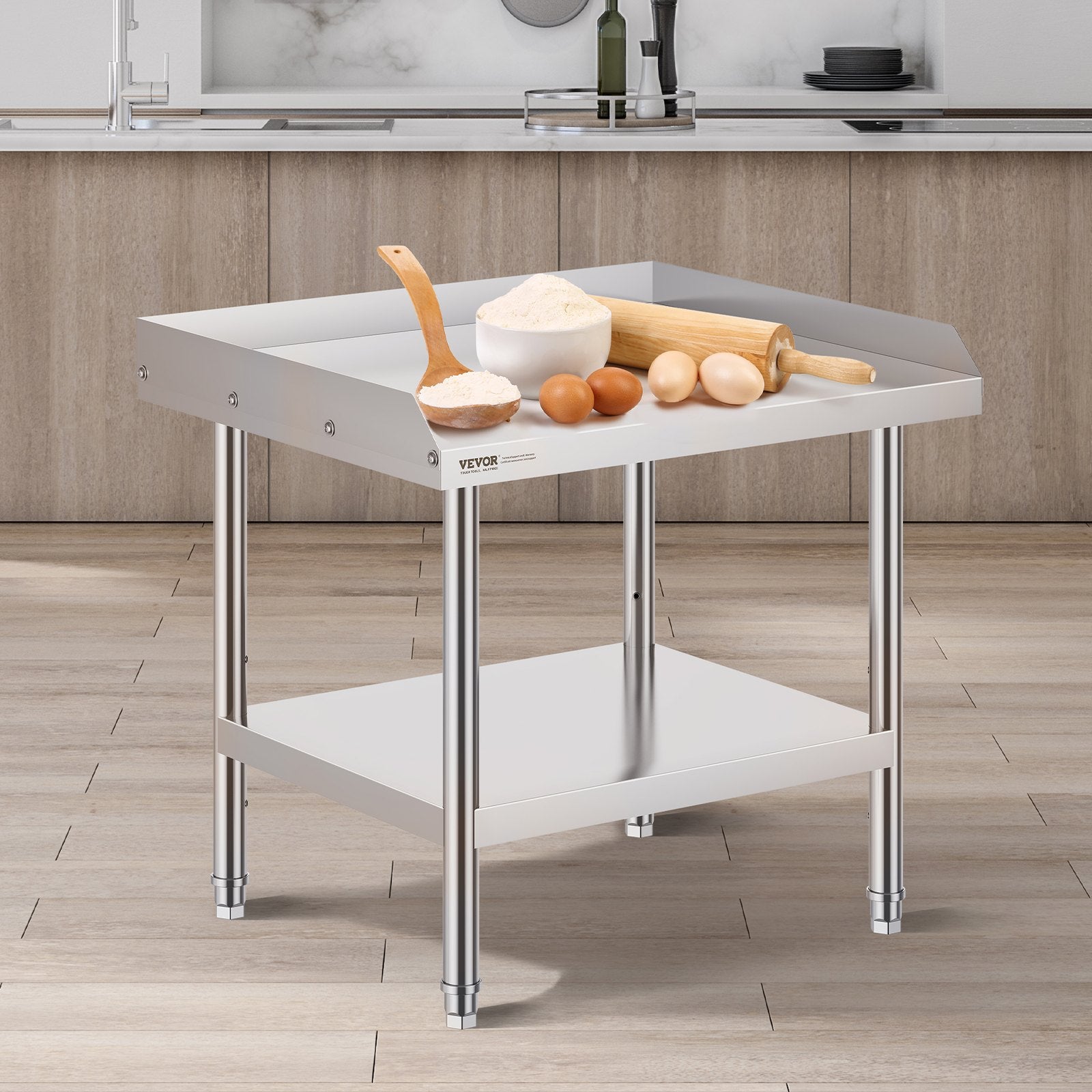Stainless Steel Work Table 24x28x26 in Commercial Prep Table Adjustable Height
