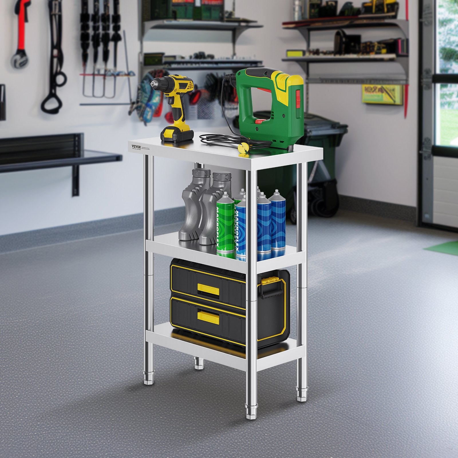 Stainless Steel Food Prep Table 14x24x34in Heavy Duty Commercial Undershelf