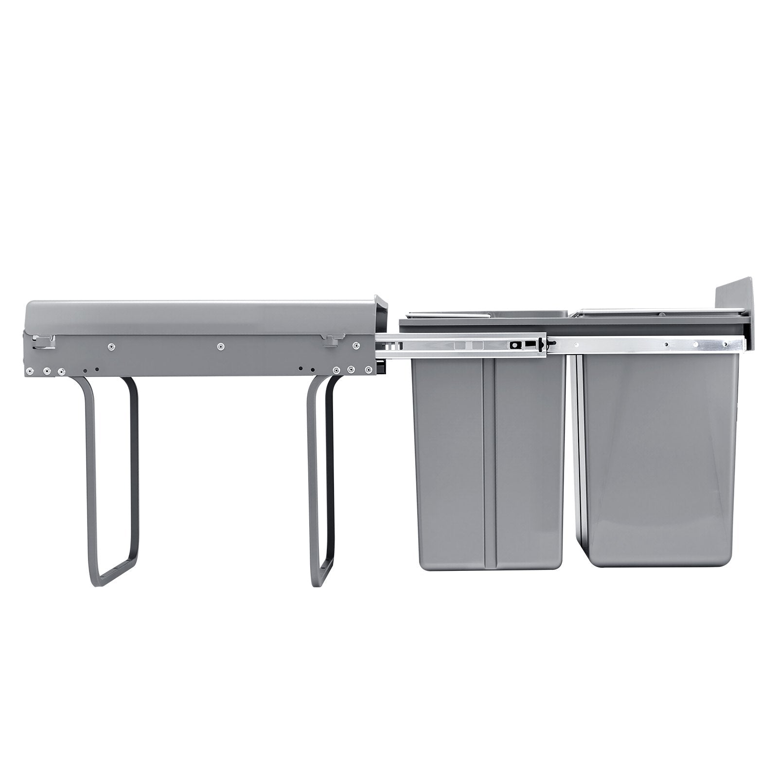 Pullout Trash Can Kitchen Cabinets Double Under Sink Waste Recycling Bin Handle