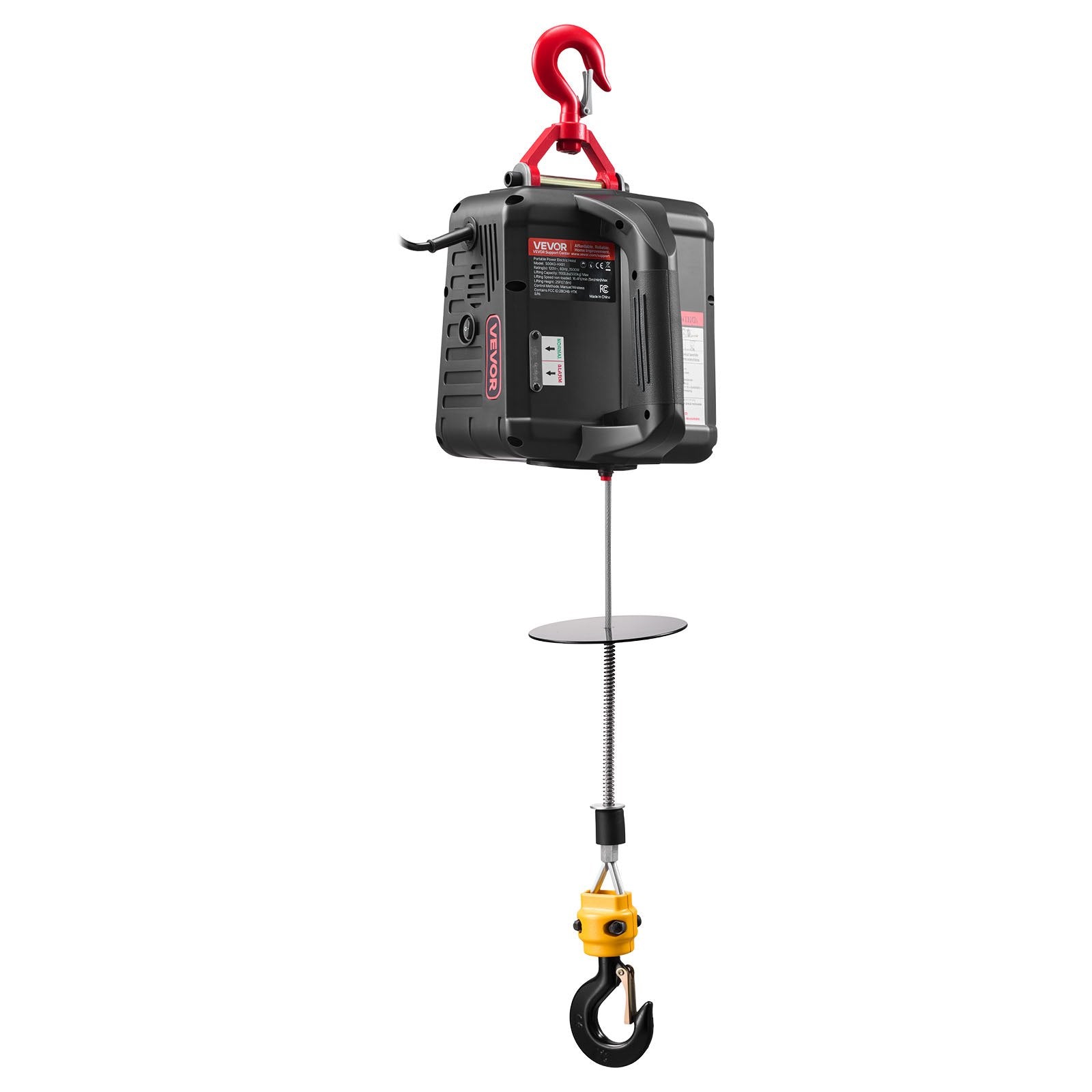 2-in-1 Electric Hoist Winch 500kg 1500W 7.6m Lifting Wireless Remote Control