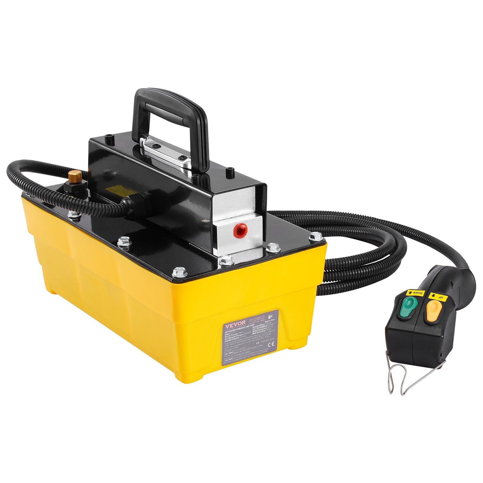 10,000PSI Air Hydraulic Pump, 2.3 L Reservoir, Air Actuated Foot Pump