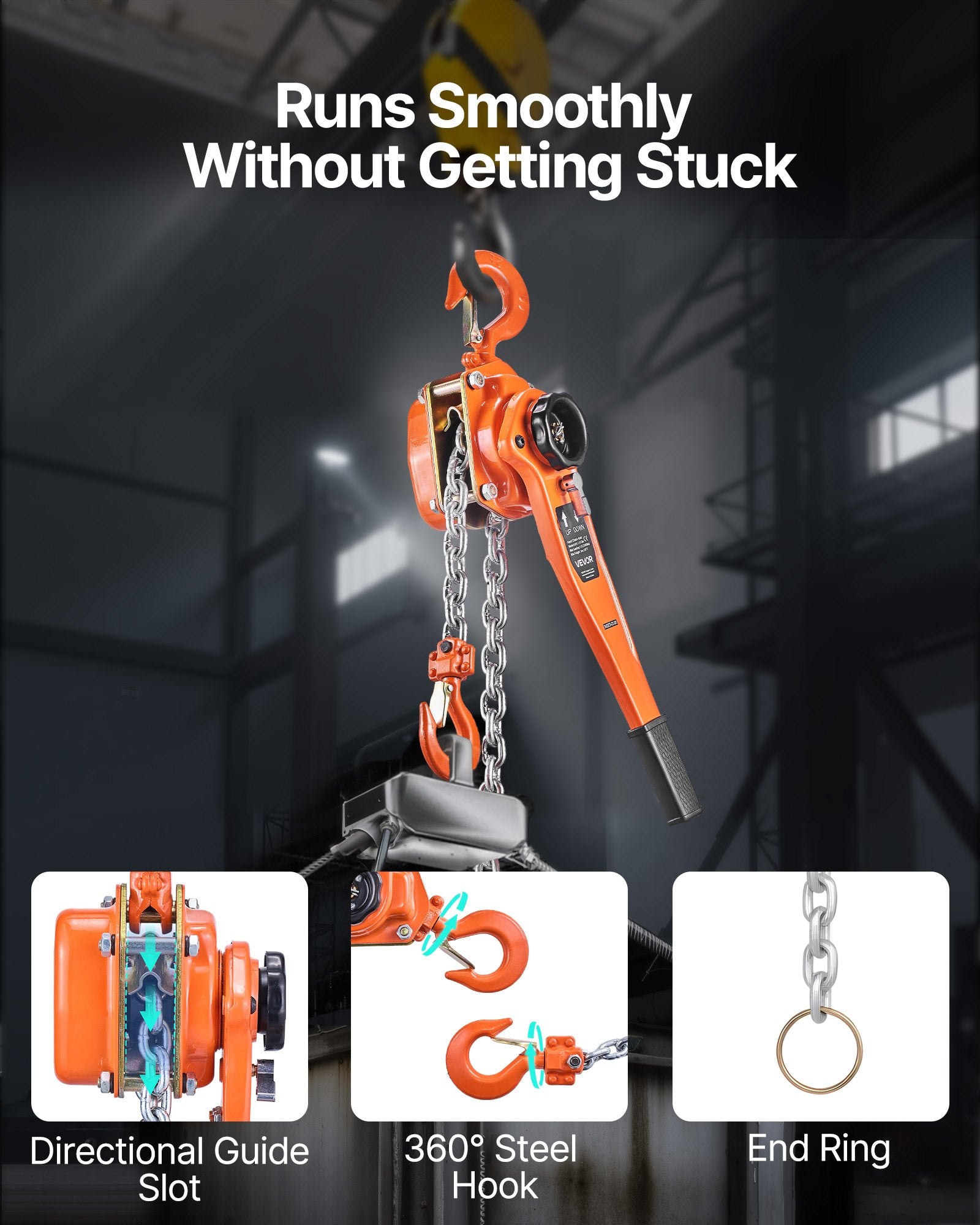 Manual Lever Chain Hoist 1.5T 1500KG 6M Lift G80 Chain Dual Pawl Brake