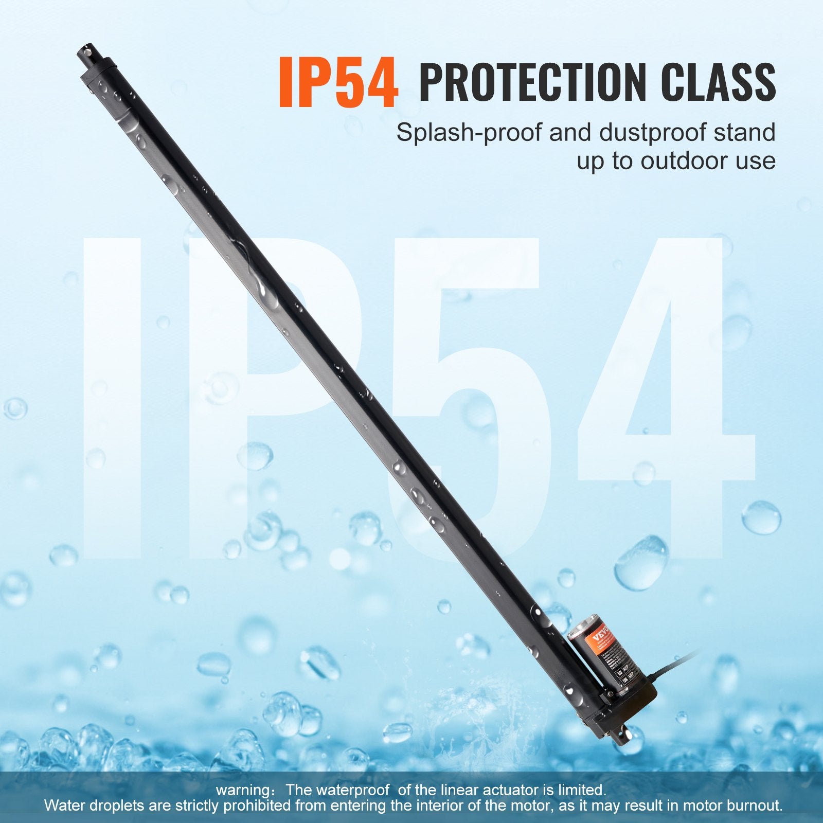 Linear Actuator 12V 20" 220lbs/1000N 0.55"/s with Mounting Bracket IP54