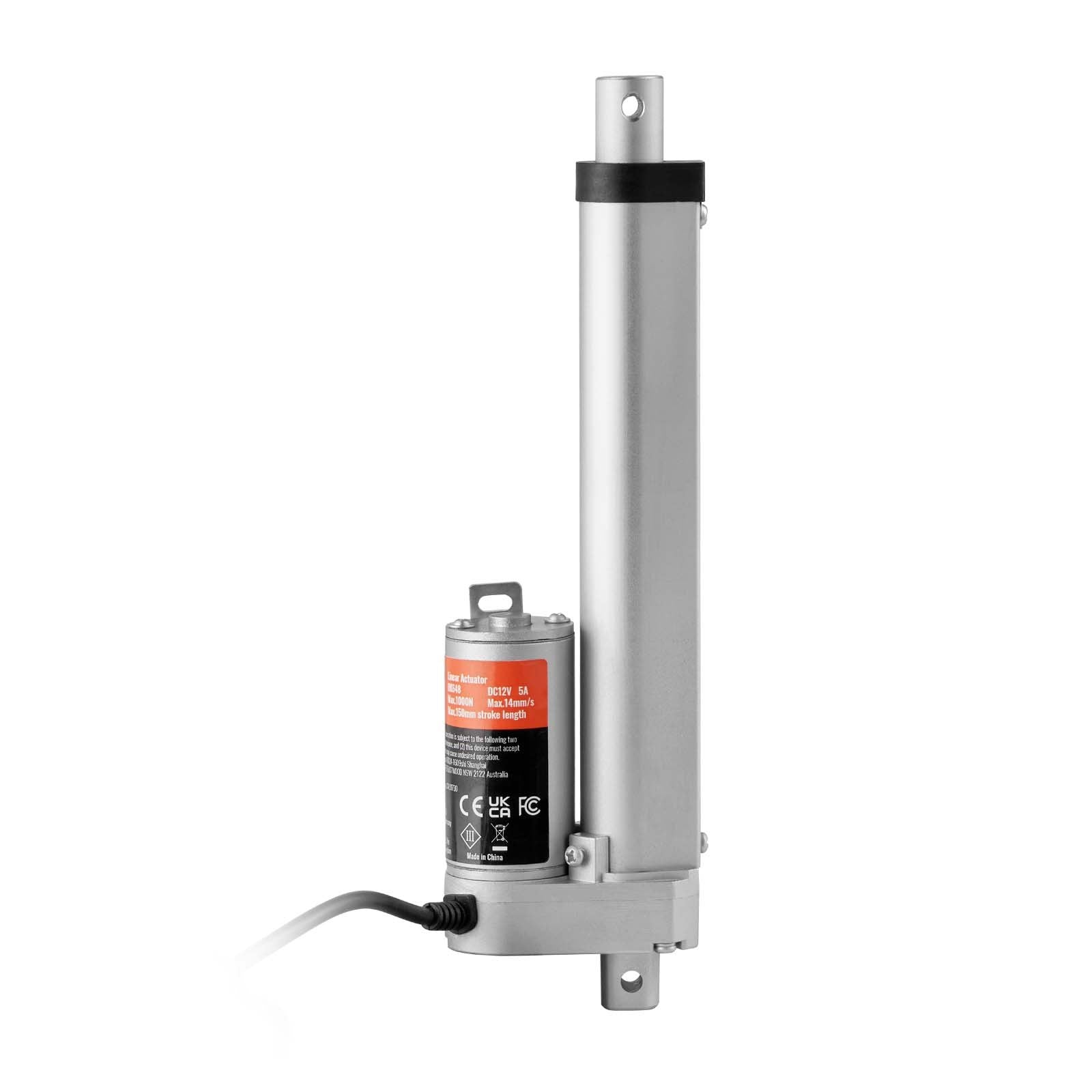 12V Linear Actuator 6 Inch High Speed 0.55"/s 1000N with Bracket IP54