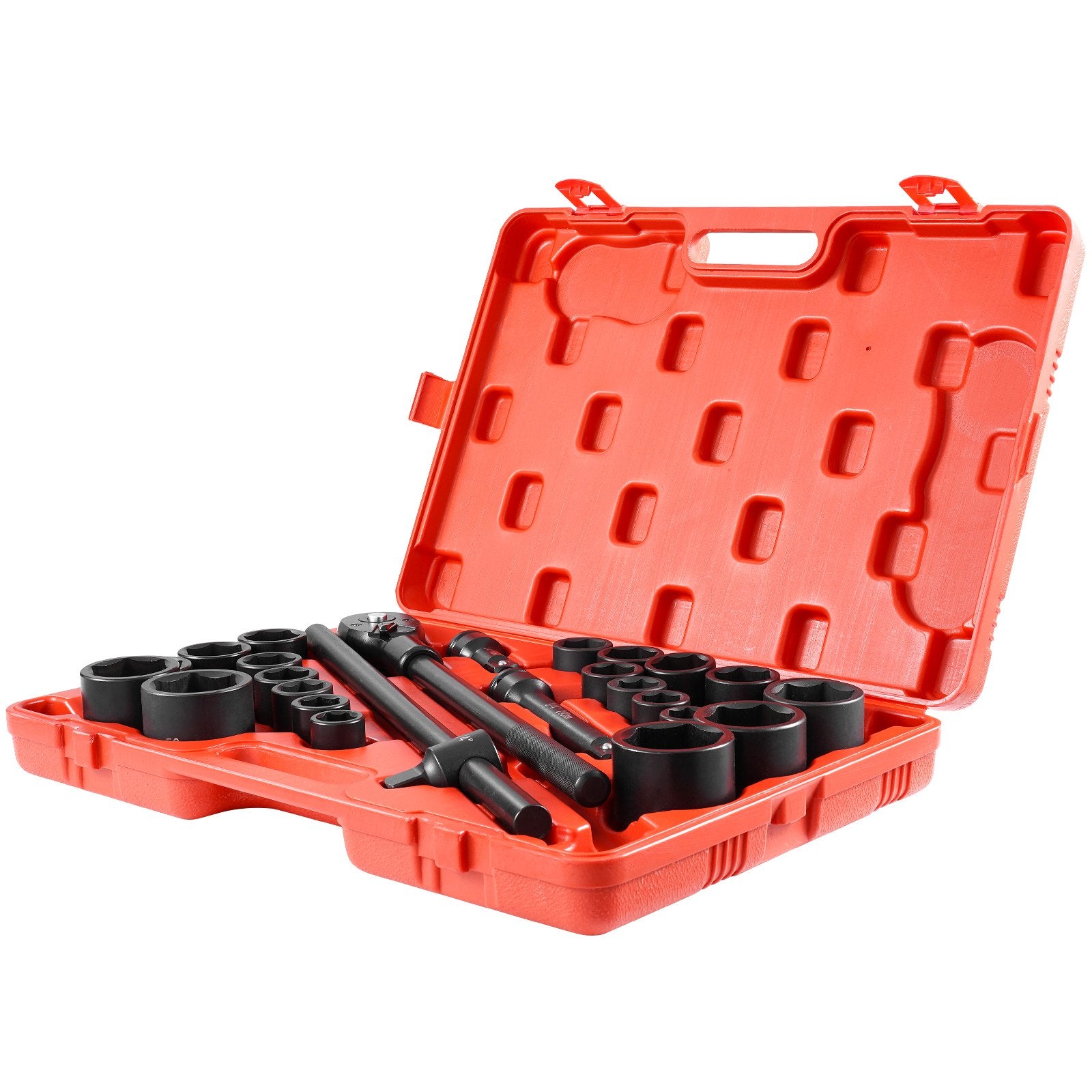 Impact Socket Set, 3/4" Drive 27-Piece SAE & Metric 7/8"-2"/22-50mm 6-Point Cr-V
