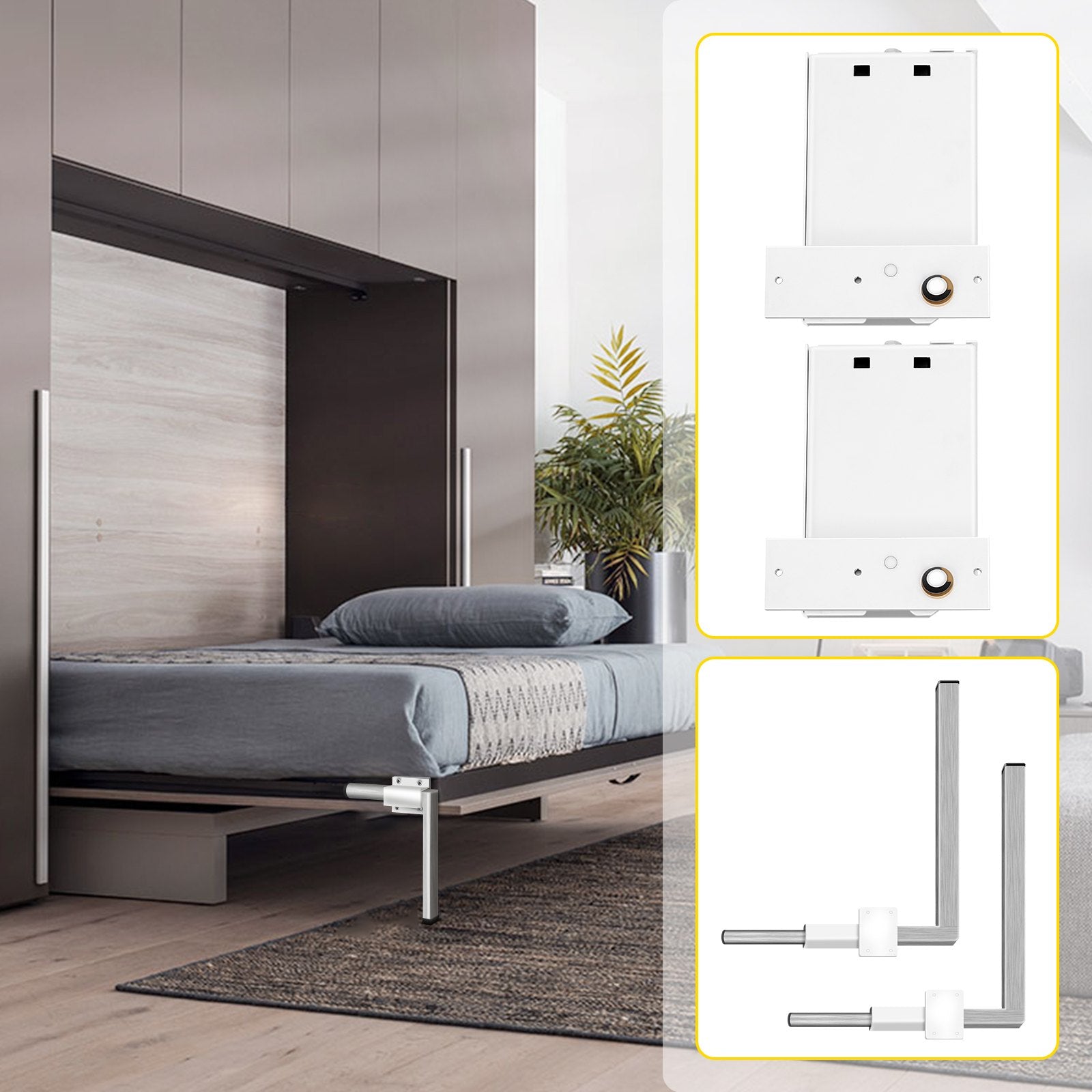 DIY Murphy Bed Springs Mechanism Hardware Kit Horizontal Twin Size Bed