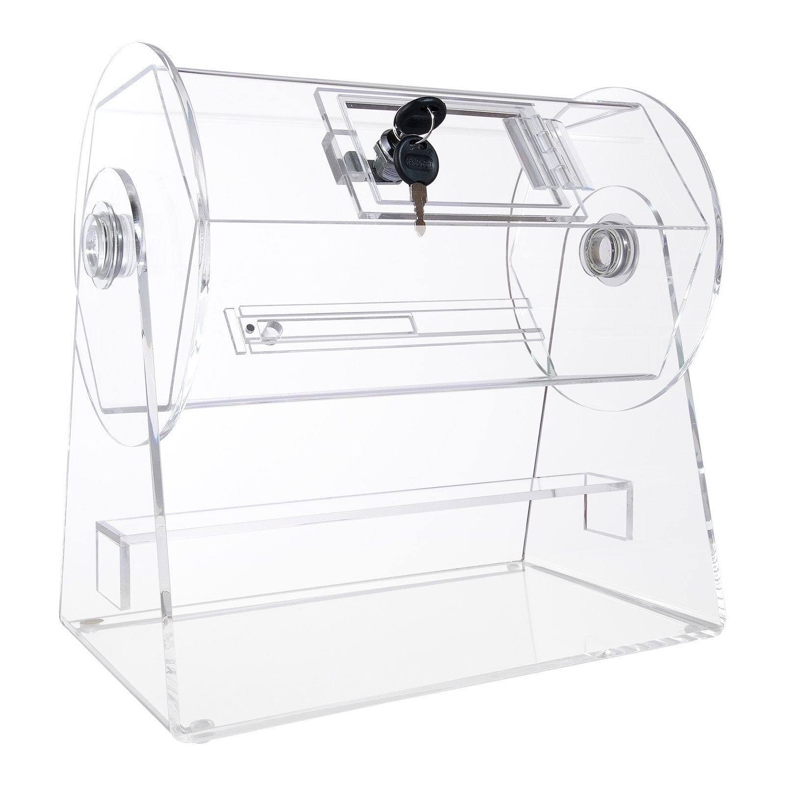 Acrylic Raffle Drum Holds 2500 Tickets 100 Balls Transparent Spinning Cage