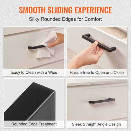 VEVOR 10 Pack Slim Square Cabinet Pulls 3in 76mm Kitchen/Bathroom Door Handles