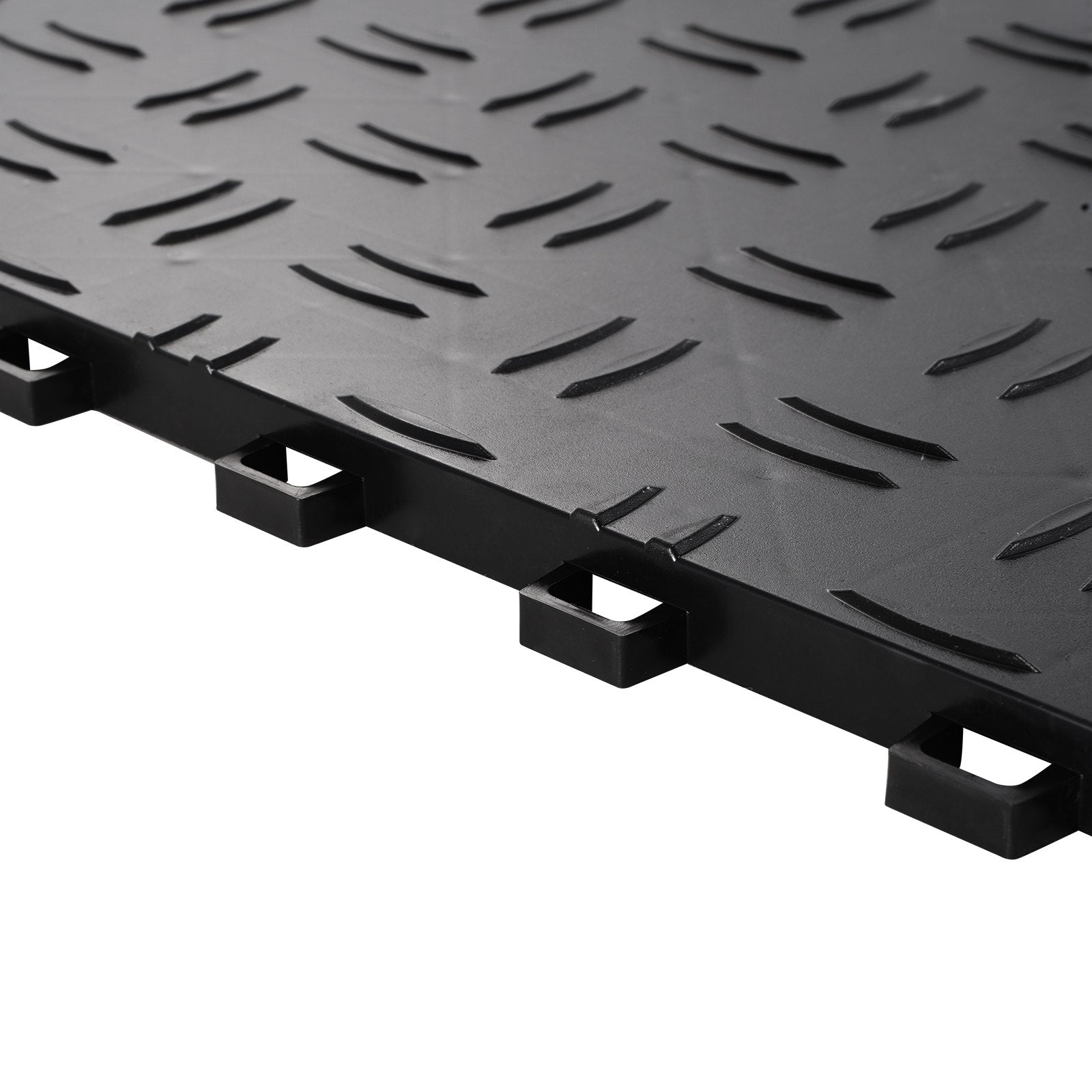 Interlocking Garage Floor Tiles 12x12x0.53in Non-Slip 25 Pack Black