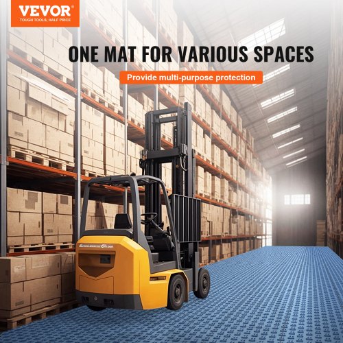 VEVOR 25 Pack Garage Floor Tiles 12x12x0.53 Inch Interlocking Non-Slip - Blue