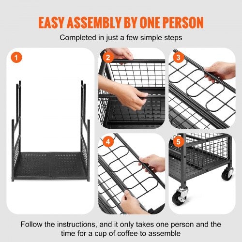 Garden Tool Organizer 16 Slots with Hooks and Wheels for Outdoor Storage