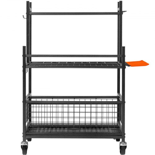 Garden Tool Organizer 16 Slots with Hooks and Wheels for Outdoor Storage