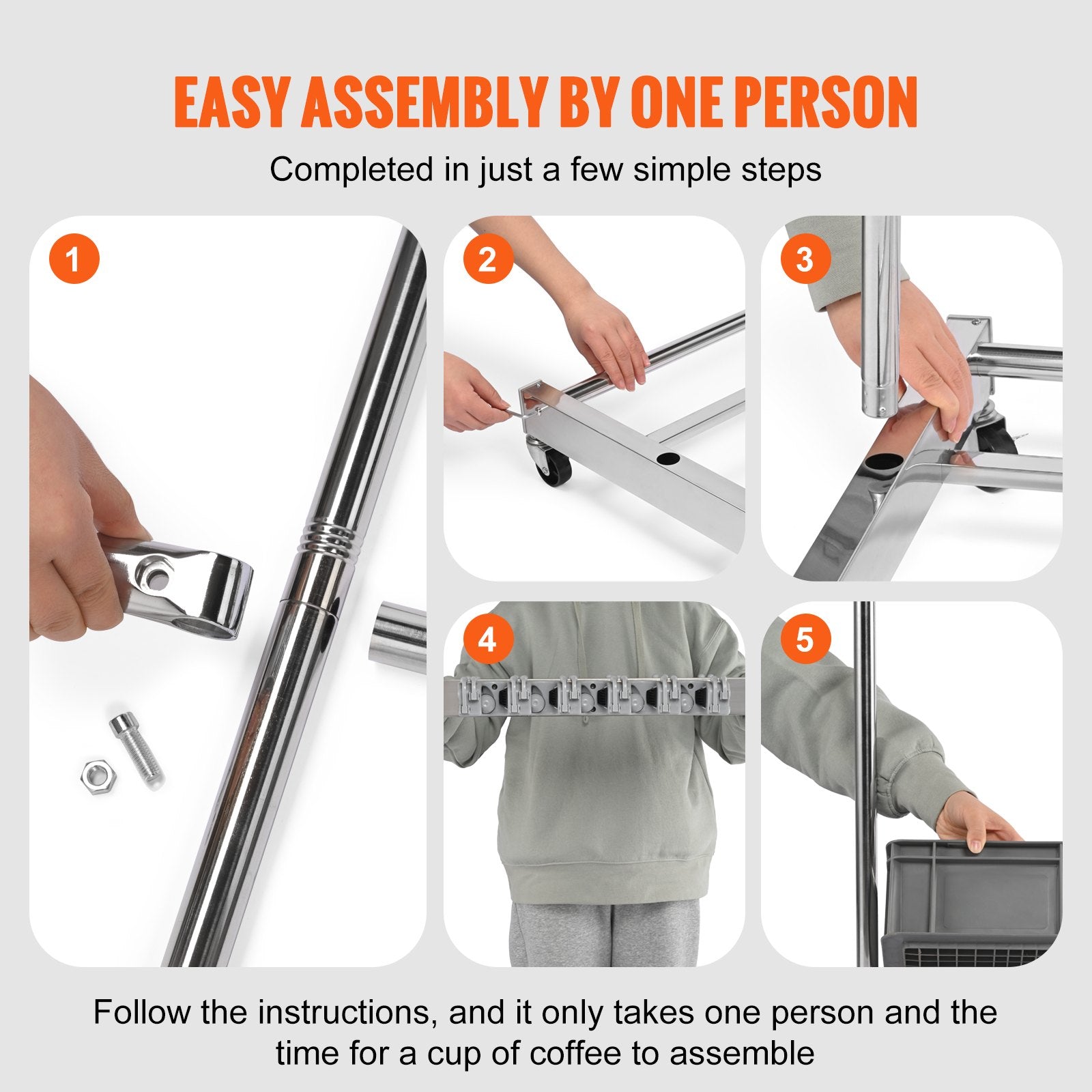 Garden Tool Organizer 10 Slots with Hooks and Wheels for Outdoor Storage