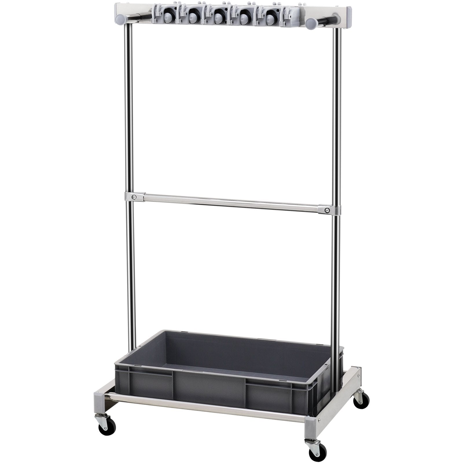 Garden Tool Organizer 10 Slots with Hooks and Wheels for Outdoor Storage