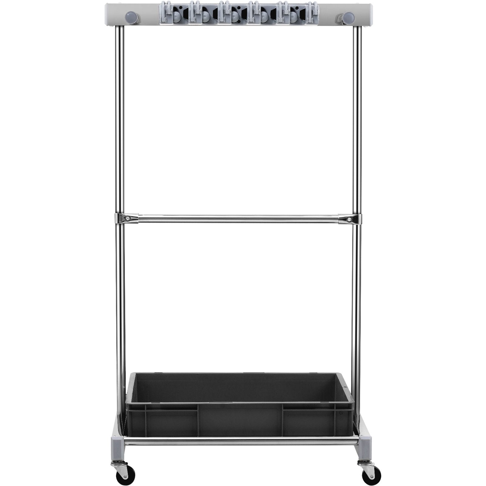 Garden Tool Organizer 10 Slots with Hooks and Wheels for Outdoor Storage