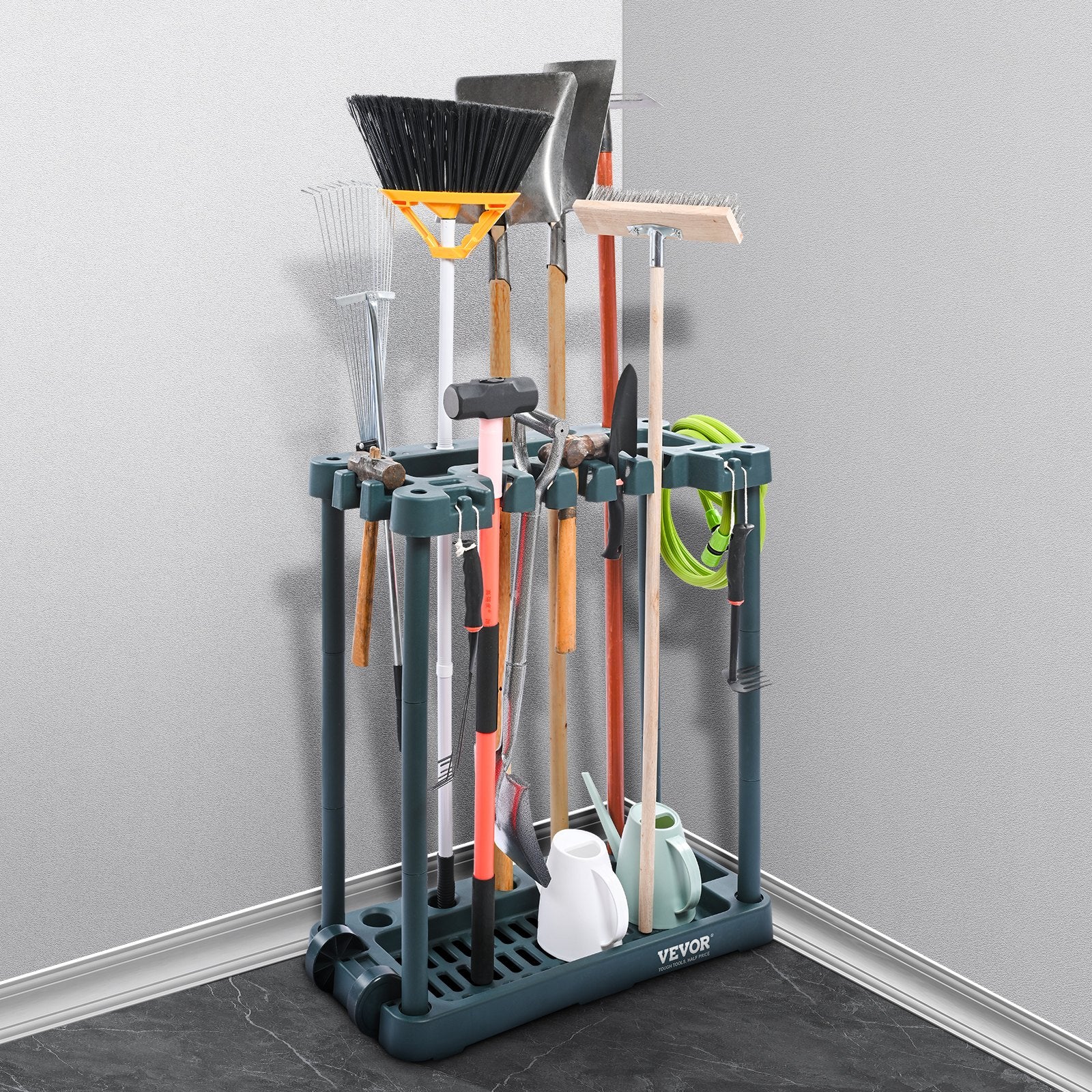 Garden Tool Organizer 10 Slots Yard Tool Tower Rack Stand Holder for Garage Shed