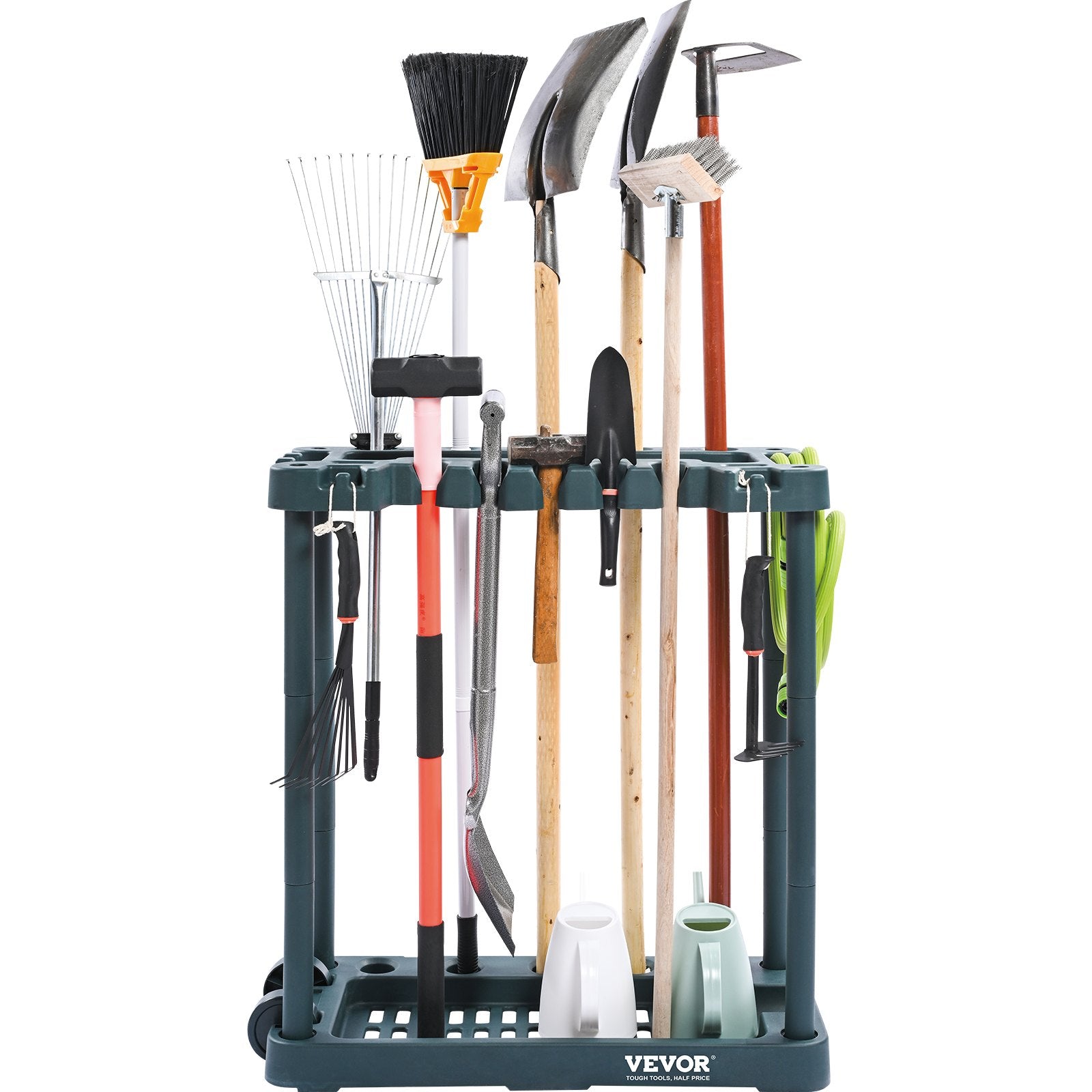 Garden Tool Organizer 10 Slots Yard Tool Tower Rack Stand Holder for Garage Shed